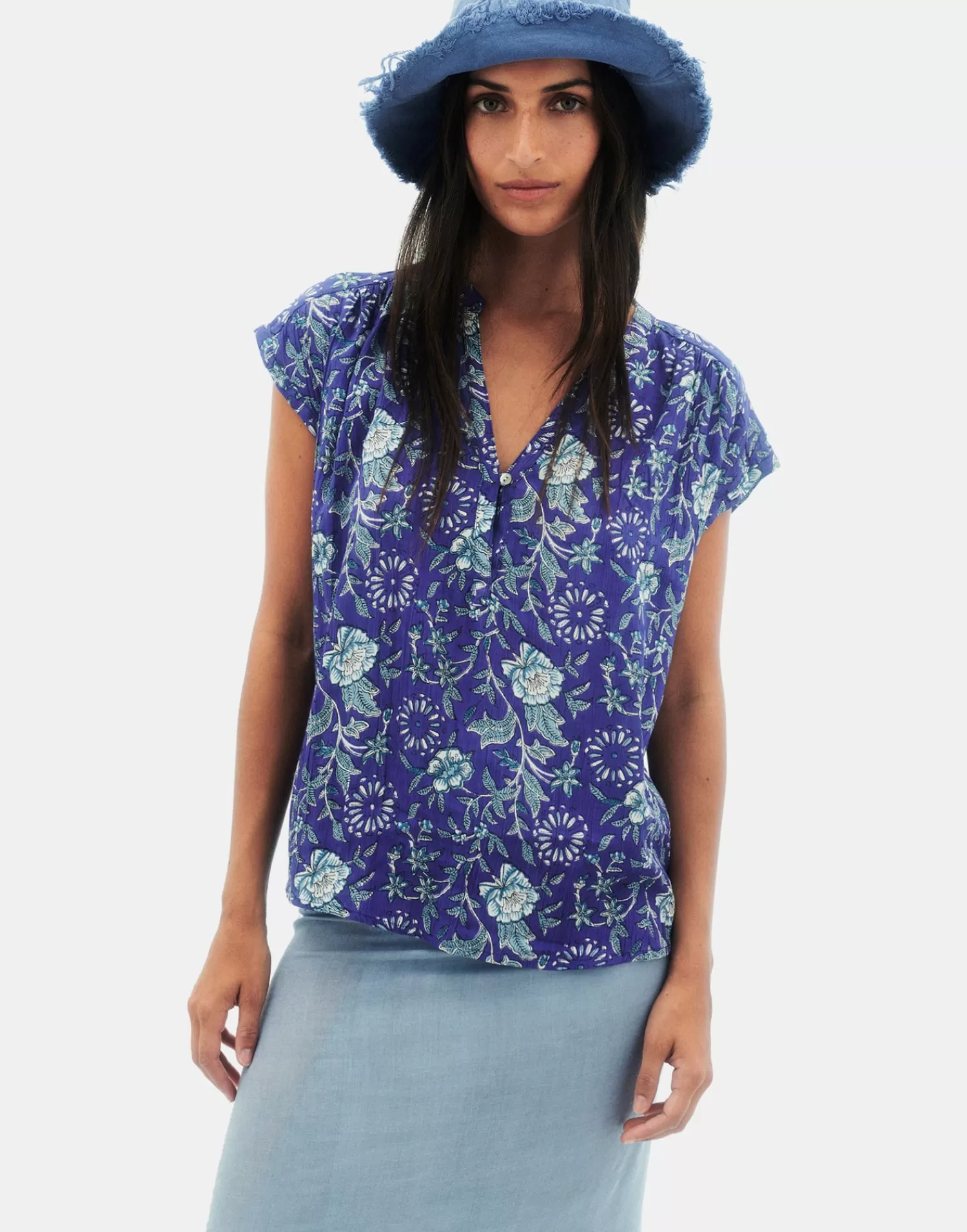 Shirts & Blouses | T-Shirts & Tops*Natura Selection Adriatico Blouse 147759-BLUE