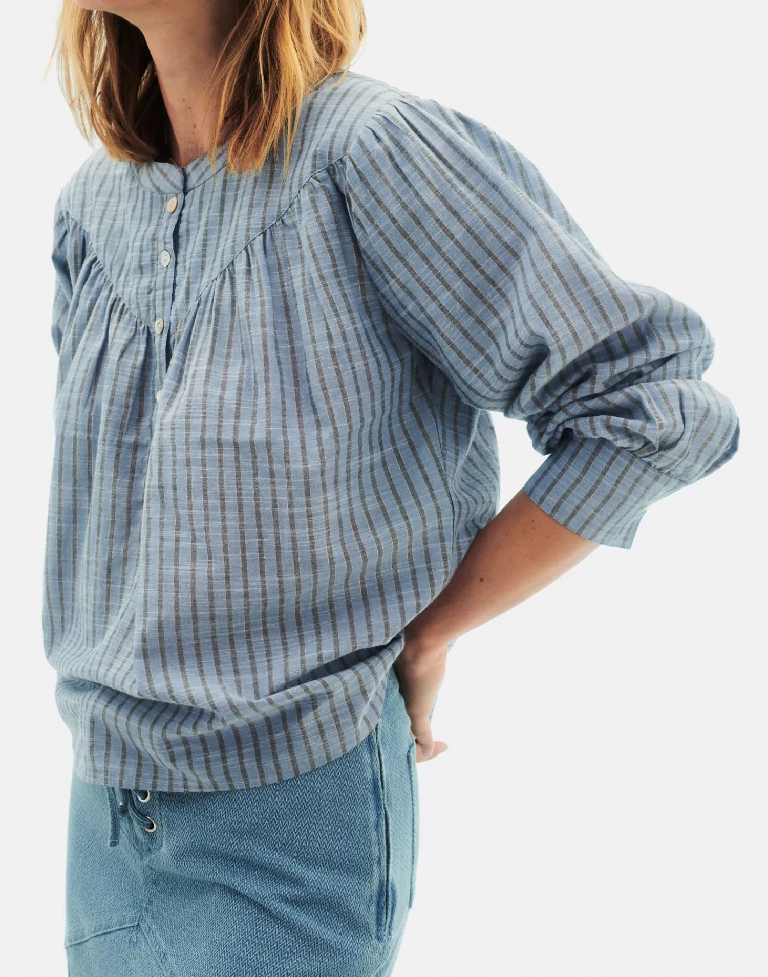 Shirts & Blouses*Natura Selection Agra Blouse 147809-BLUE