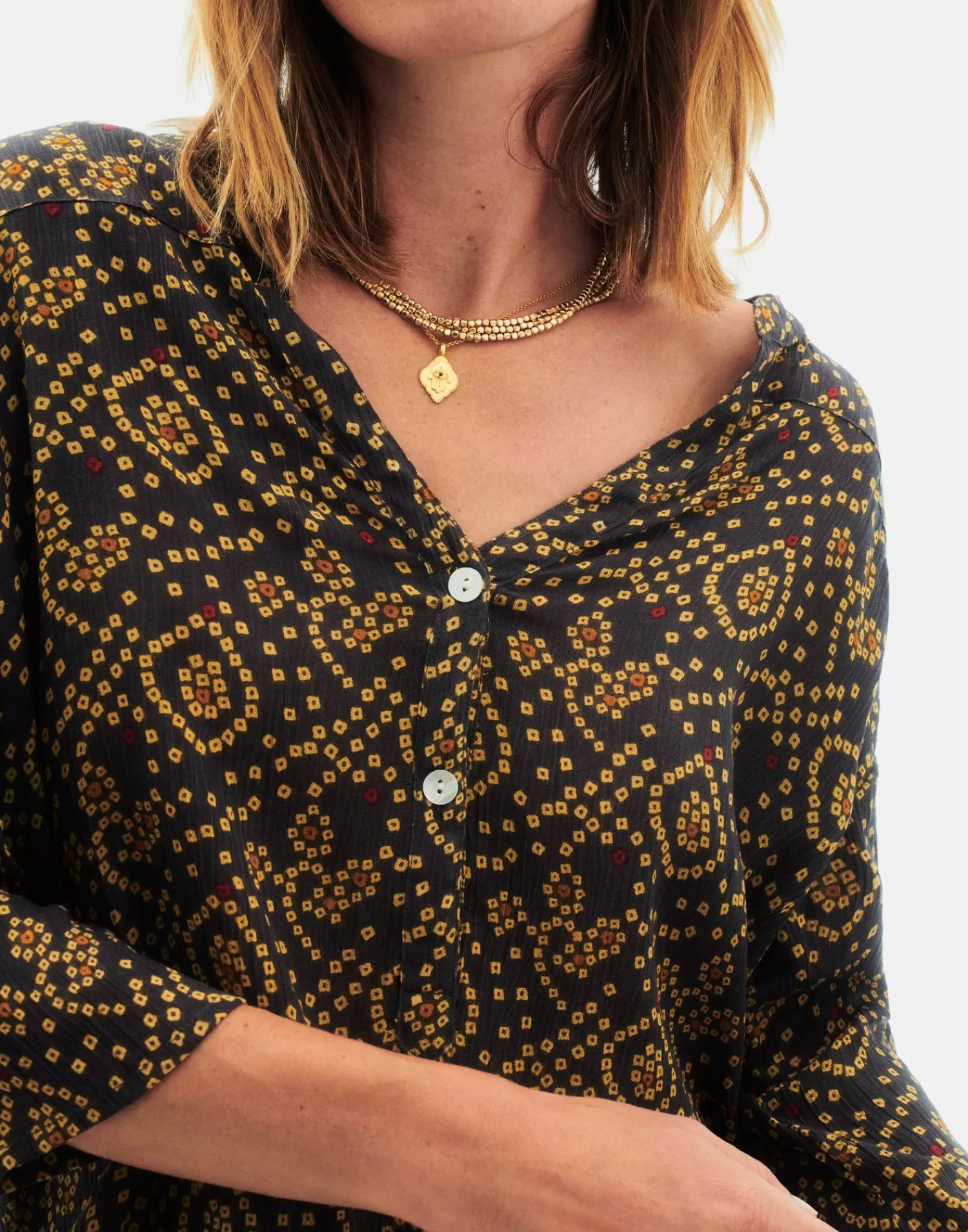 bandani_shirt_3-1.webp Shirts & Blouses*Natura Selection Bandani Shirt 147739-GREY