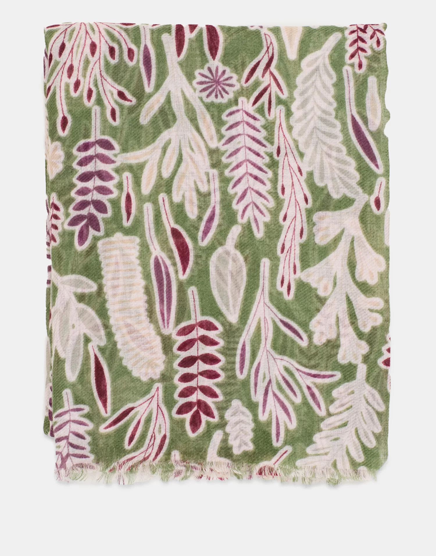 Scarves & Handkerchiefs*Natura Selection Branches Print Scarf 150514-GREEN