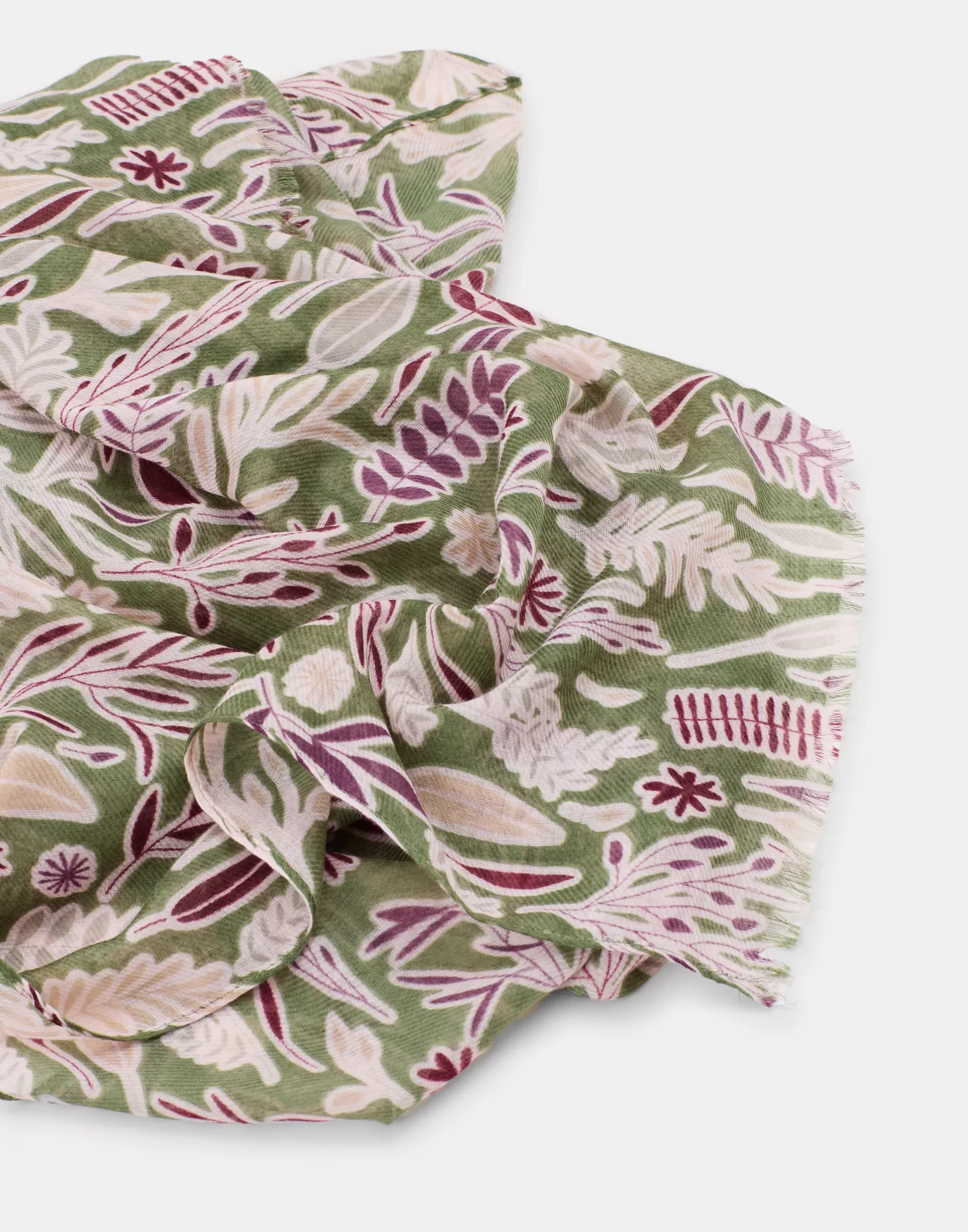 Scarves & Handkerchiefs*Natura Selection Branches Print Scarf 150514-GREEN