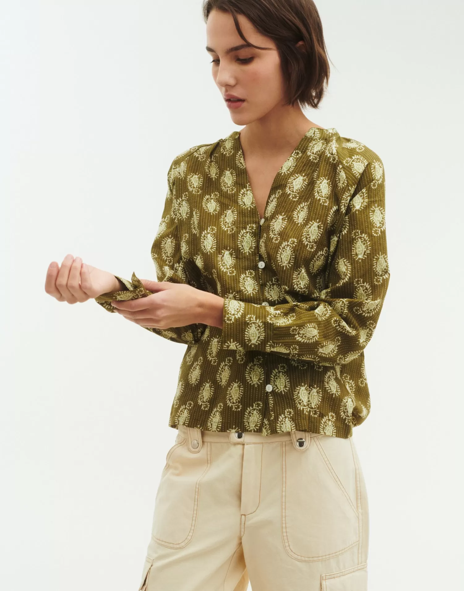 Shirts & Blouses*Natura Selection Cactus Shirt 145806-GREEN