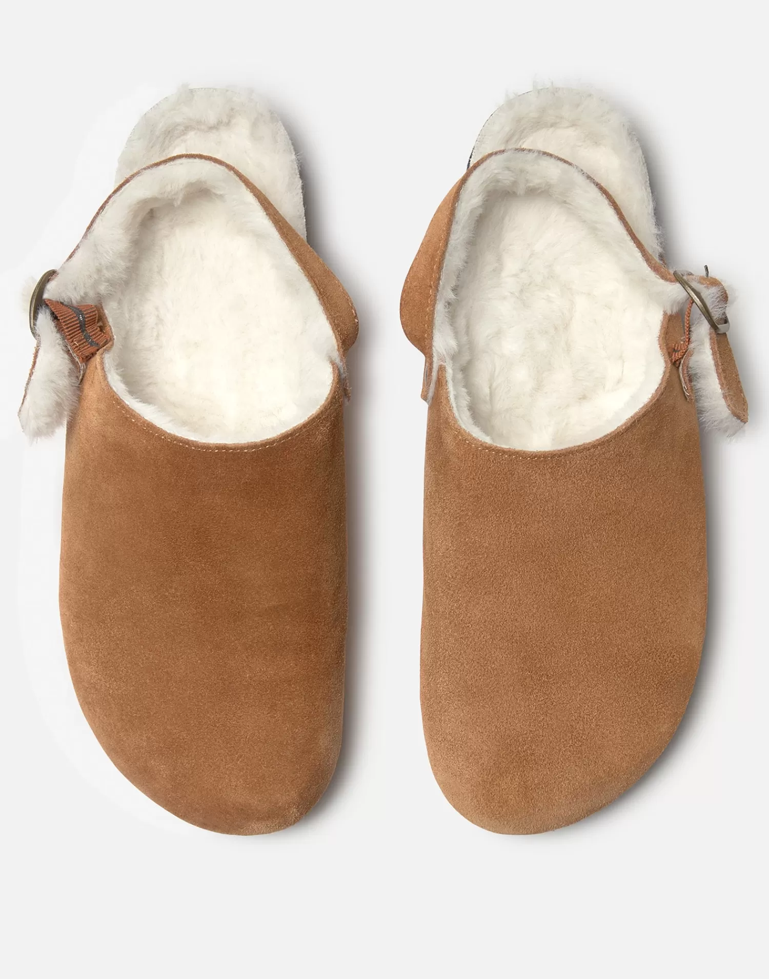 Footwear*Natura Selection Clog With Buckle And Fur Lining 149769-CAMEL