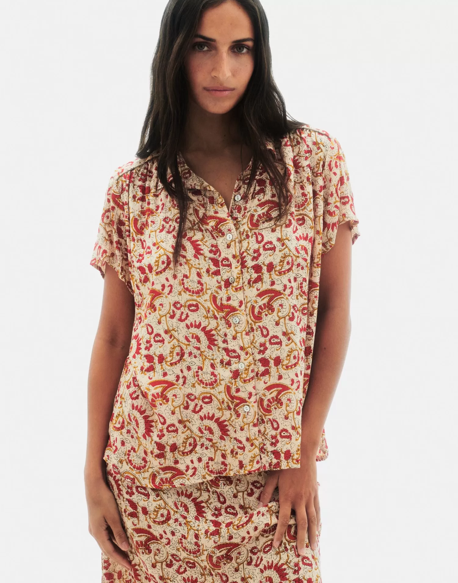 Shirts & Blouses*Natura Selection Colima Shirt 147763-ECRU