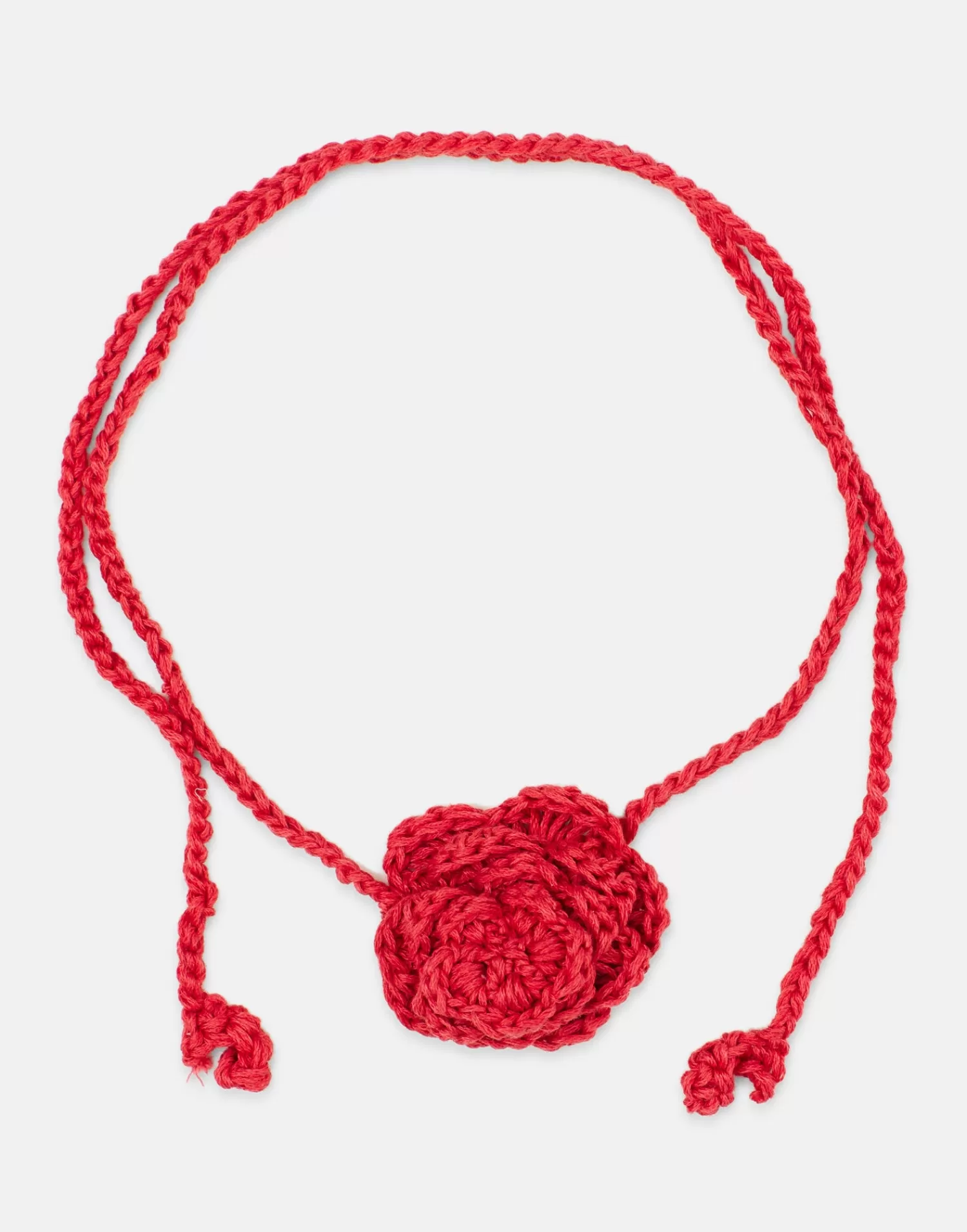 Jewelry*Natura Selection Crochet Flower Necklace 147869-RED