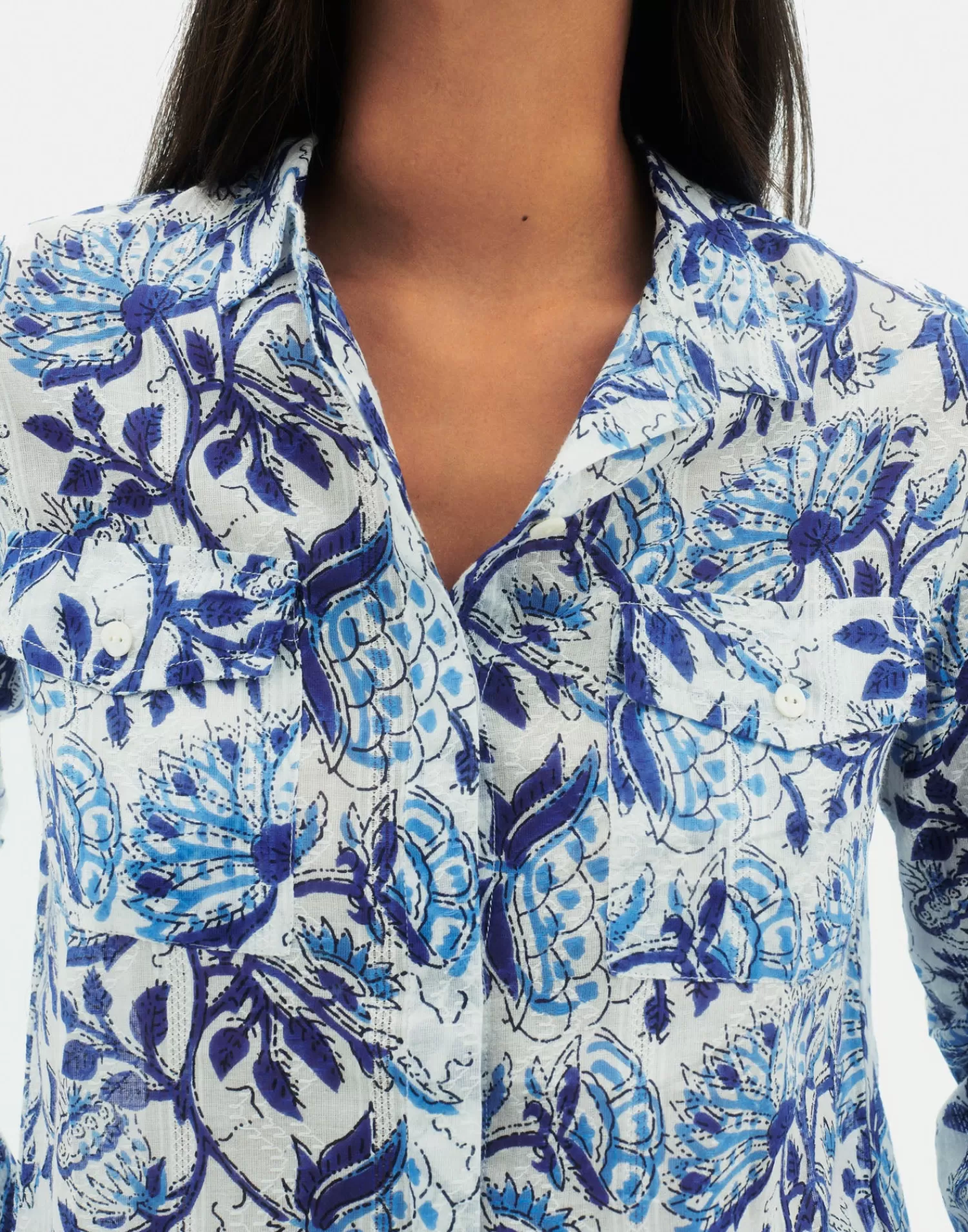 Shirts & Blouses*Natura Selection Dobbi Benares Shirt 147740-BLUE