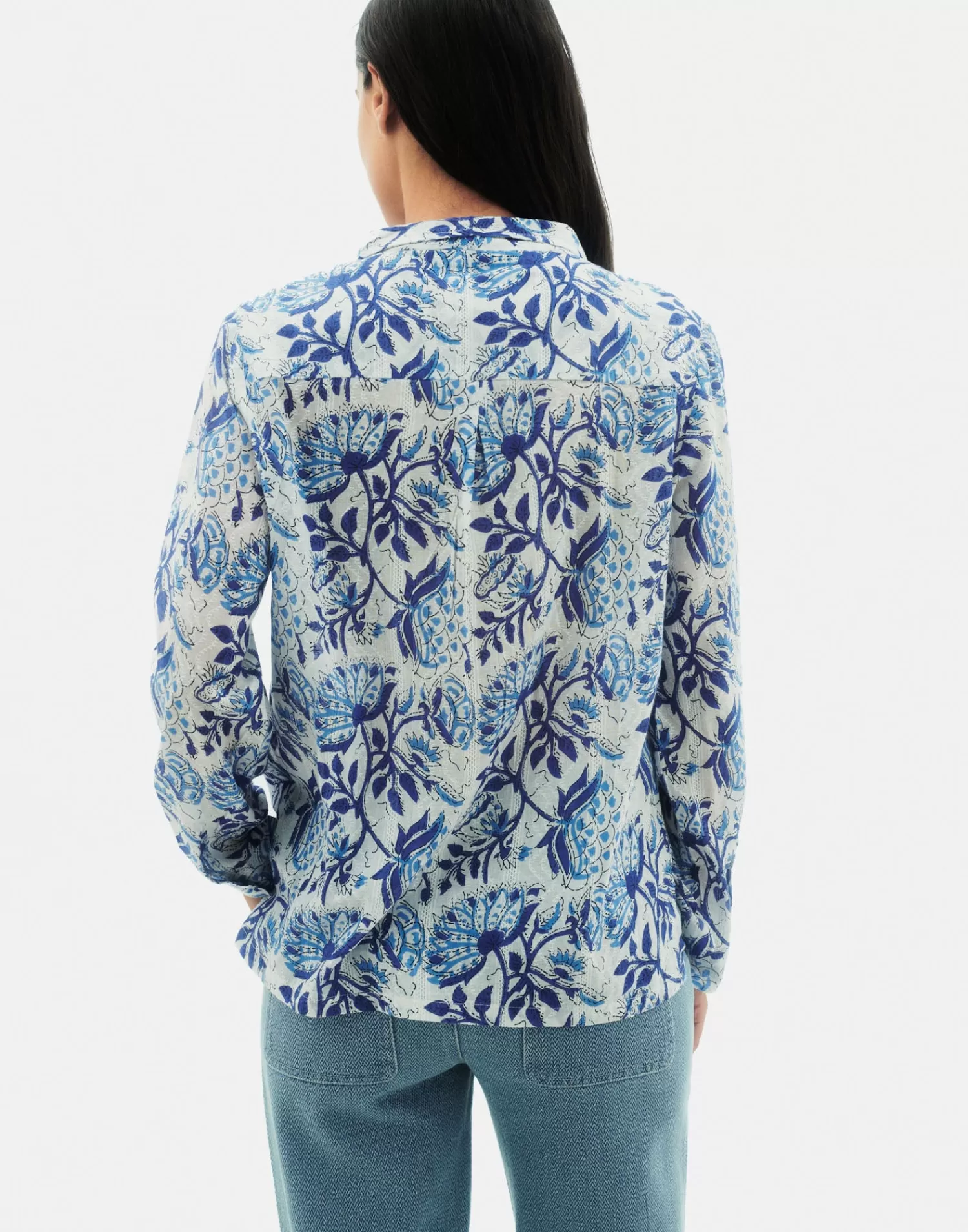 dobbi_benares_shirt_4-1.webp Shirts & Blouses*Natura Selection Dobbi Benares Shirt 147740-BLUE