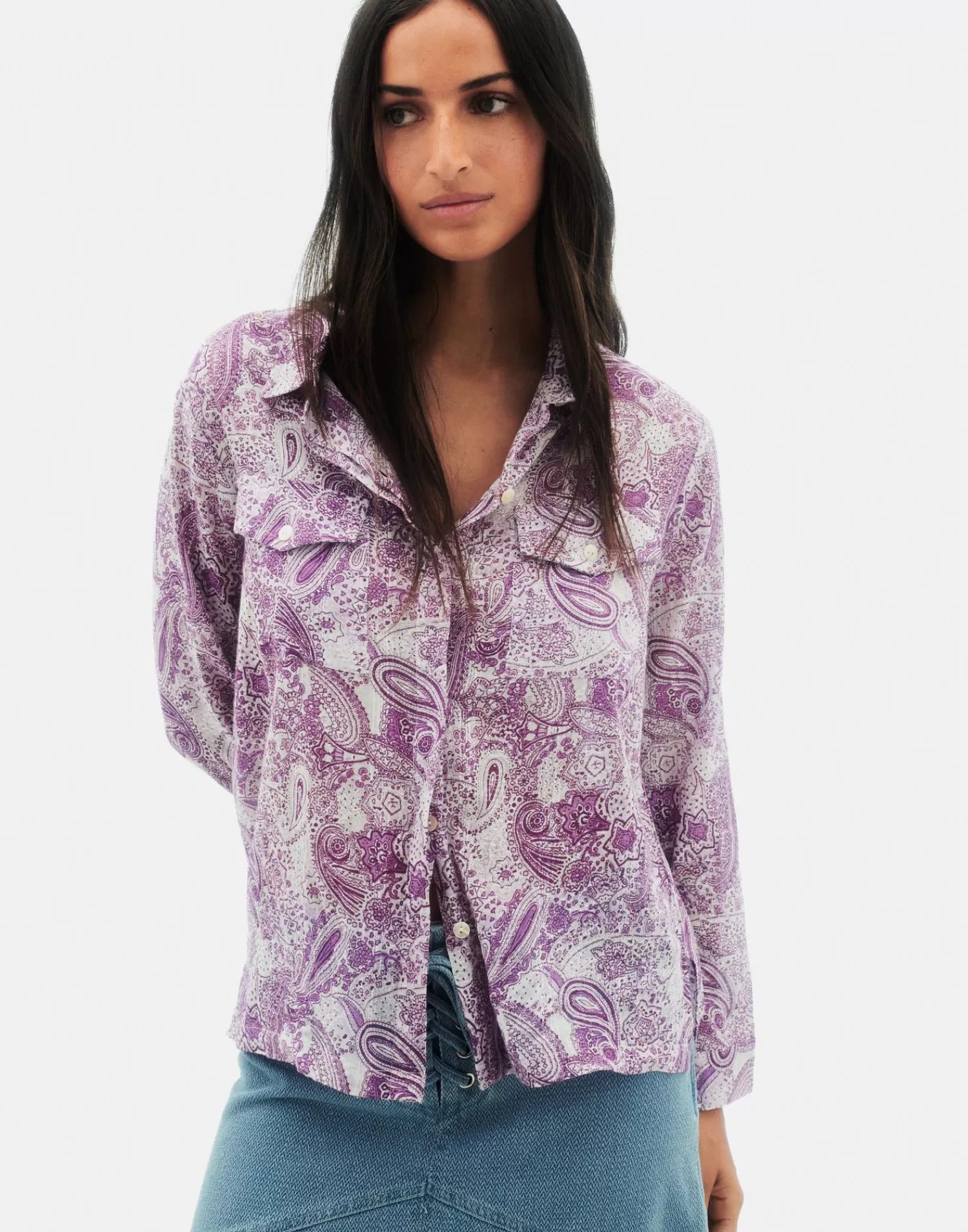 Shirts & Blouses*Natura Selection Dobbi Korba Shirt 147743-VIOLET