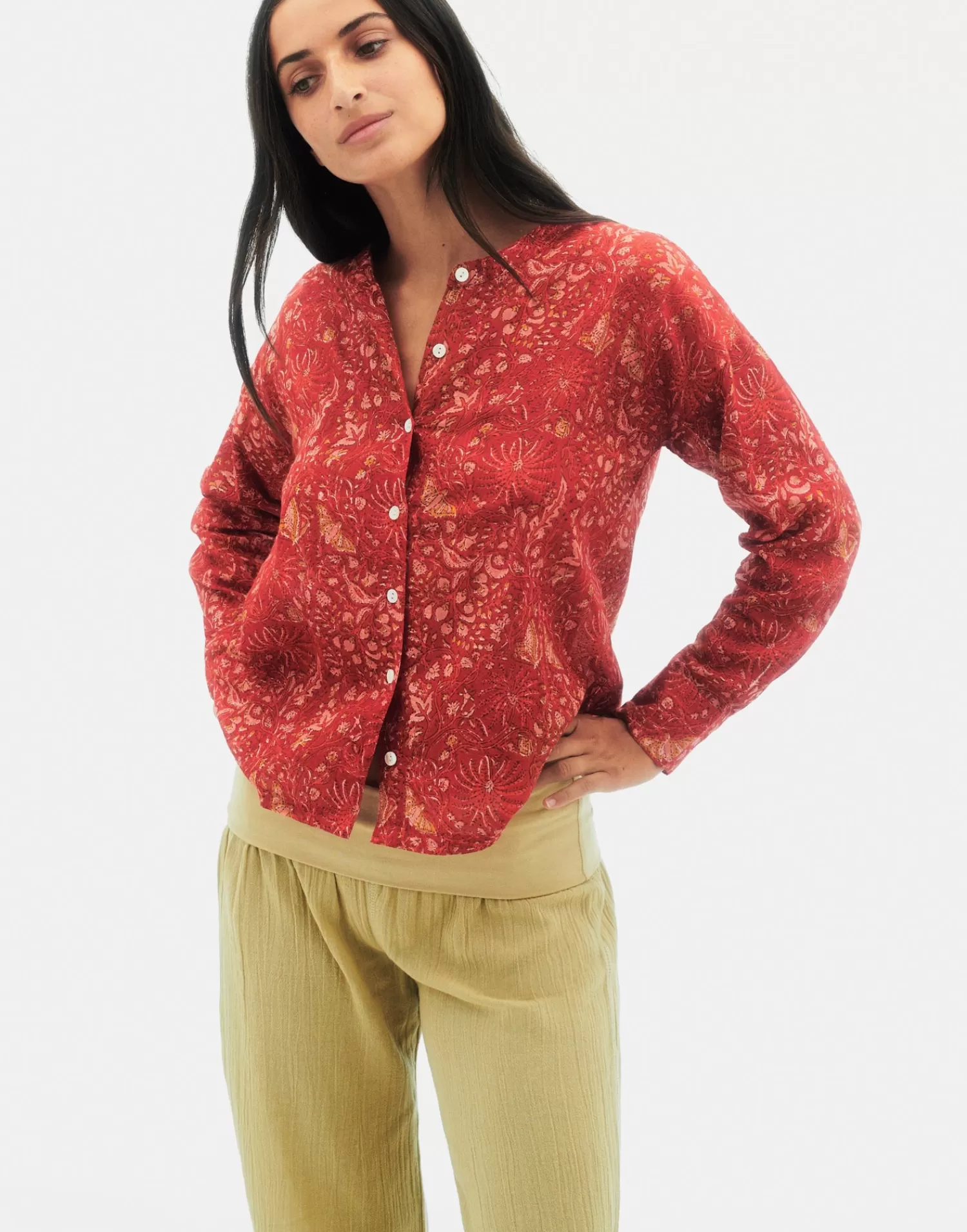 Shirts & Blouses*Natura Selection Dobbi Myssore Blouse 147742-RED