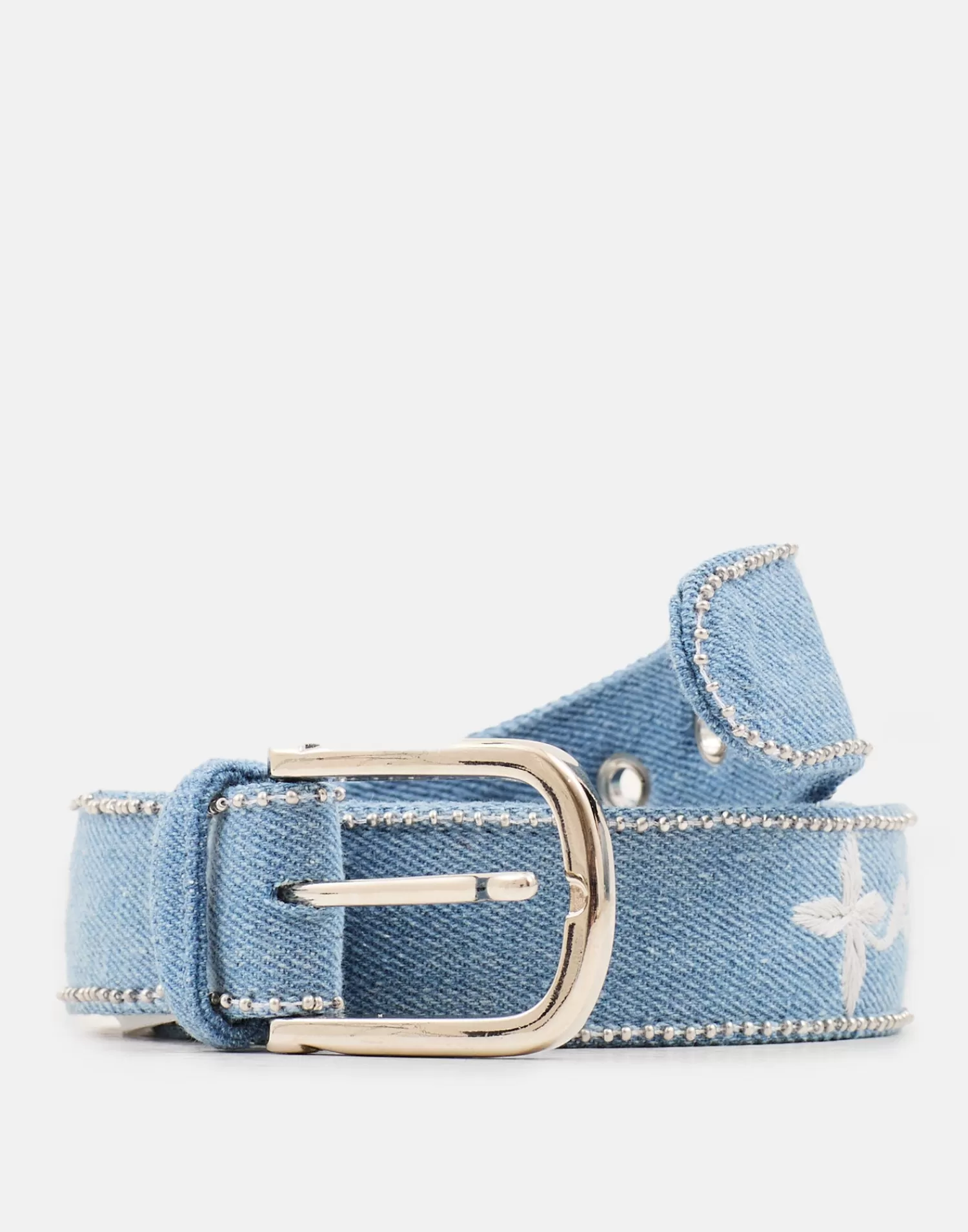 Belts*Natura Selection Embroidered Denim Belt 147867-BLUE