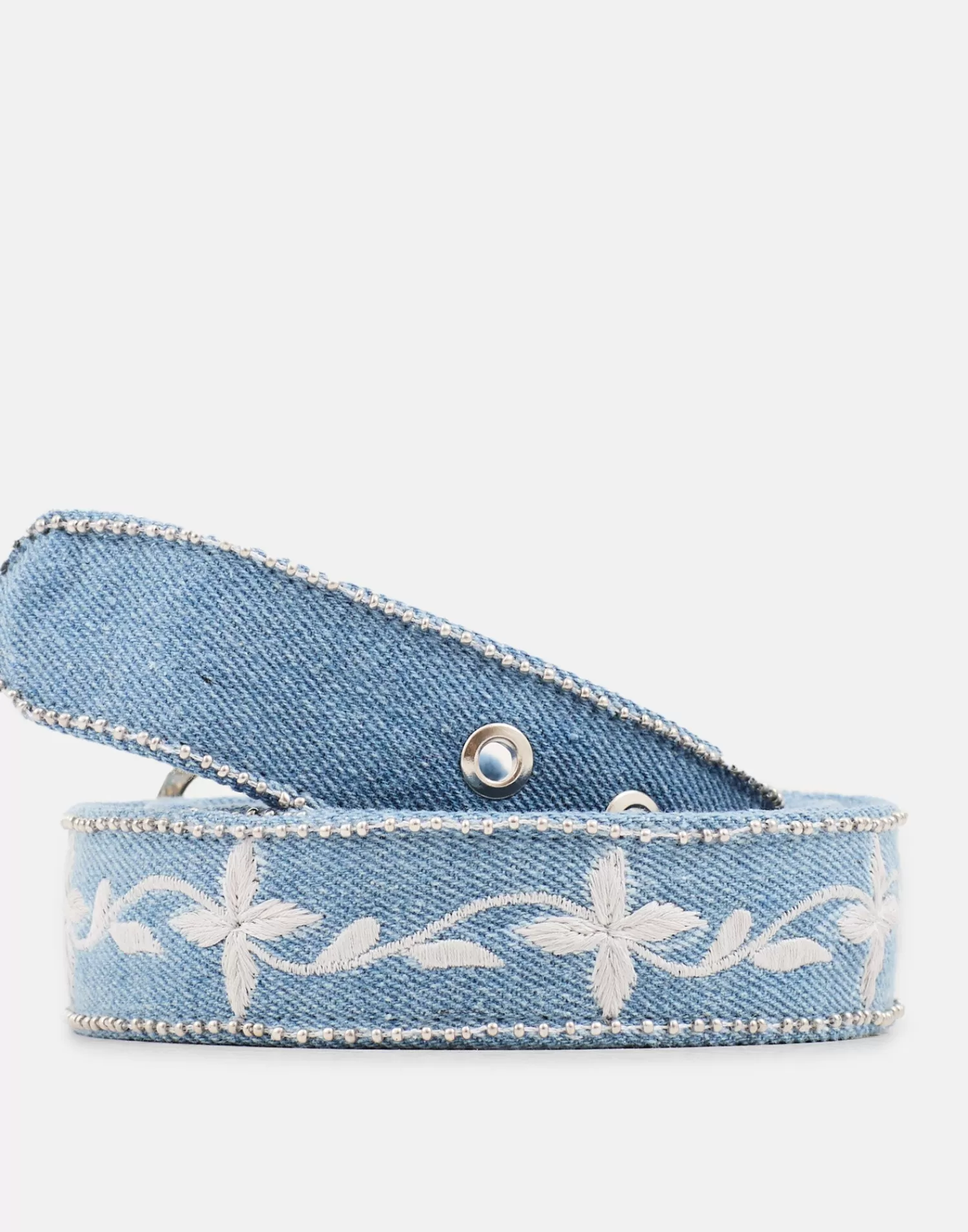 Belts*Natura Selection Embroidered Denim Belt 147867-BLUE