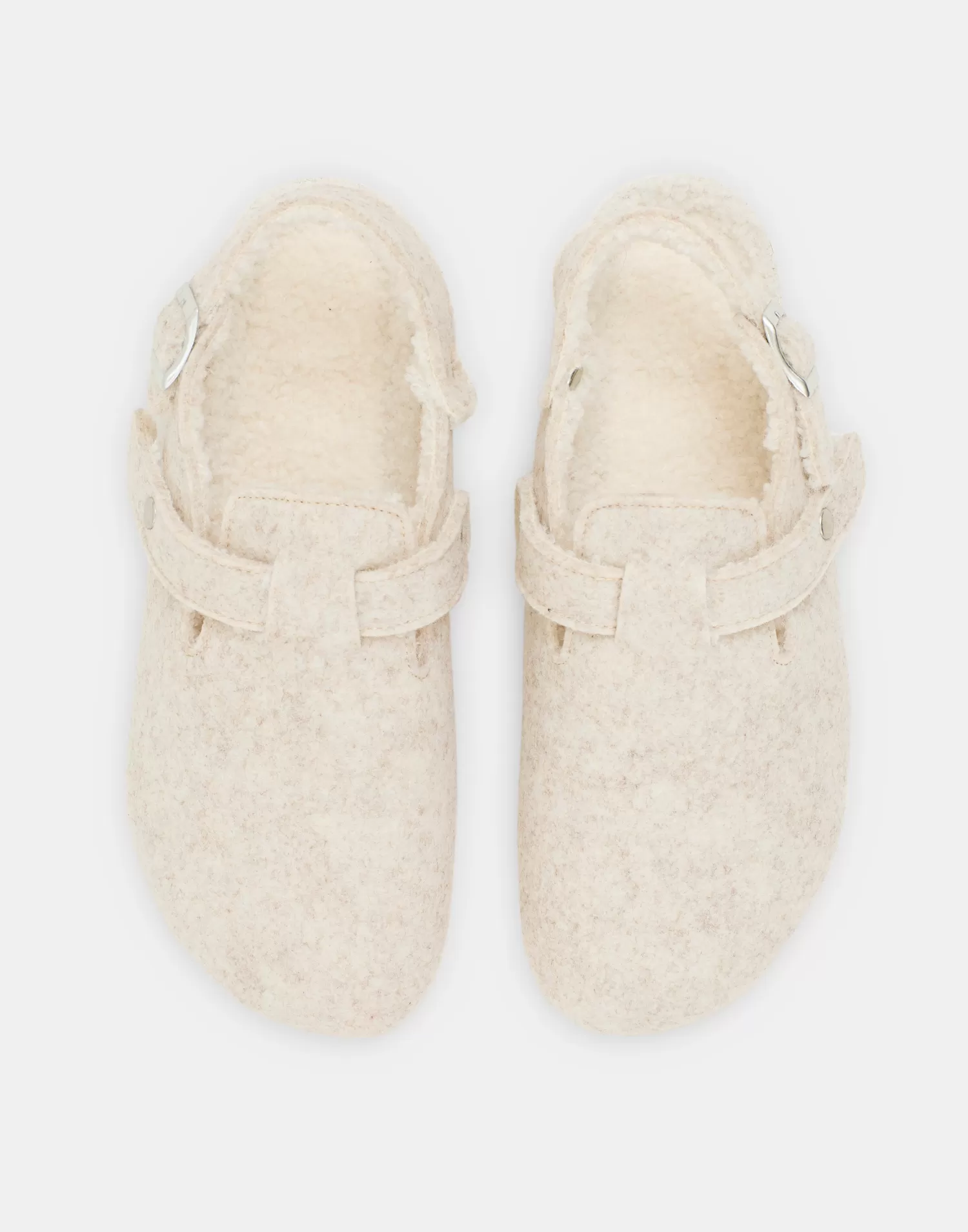 Footwear*Natura Selection Felt Clog With Buckle 147883-BEIGE