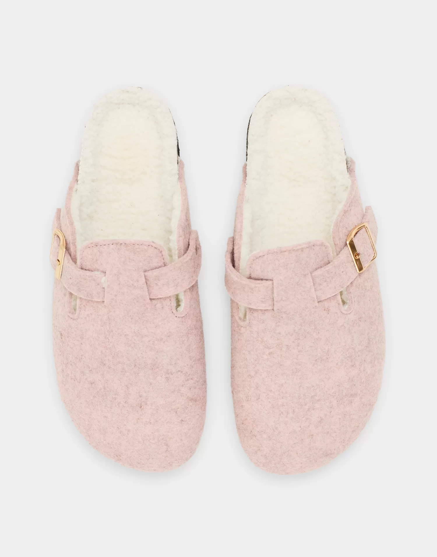 Footwear*Natura Selection Felt Clog With Shearling Interior 147856-PINK