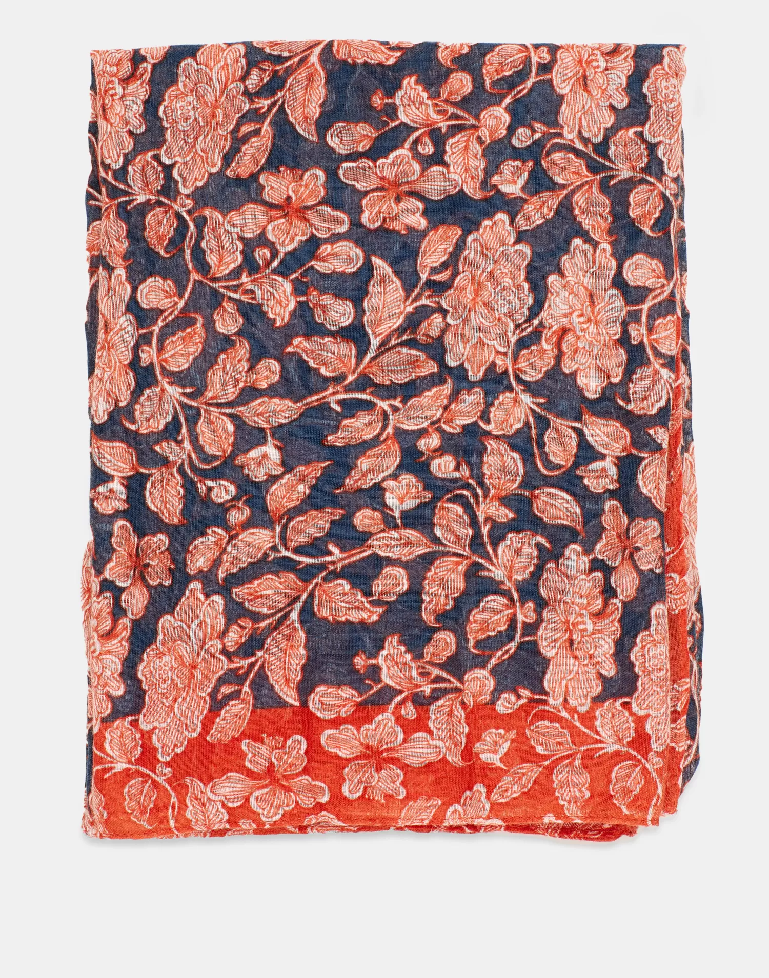 Scarves & Handkerchiefs*Natura Selection Floral Print Scarf 150513-ORANGE