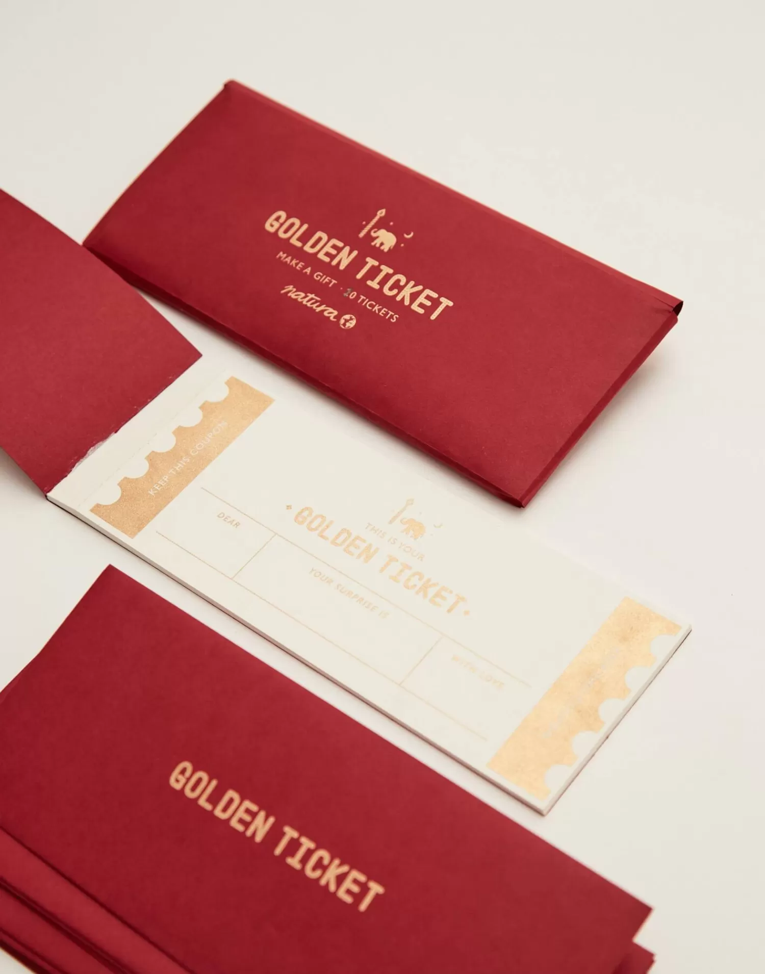 Stationery*Natura Selection Golden Tickets: 10 Gift Coupons 131014-RED
