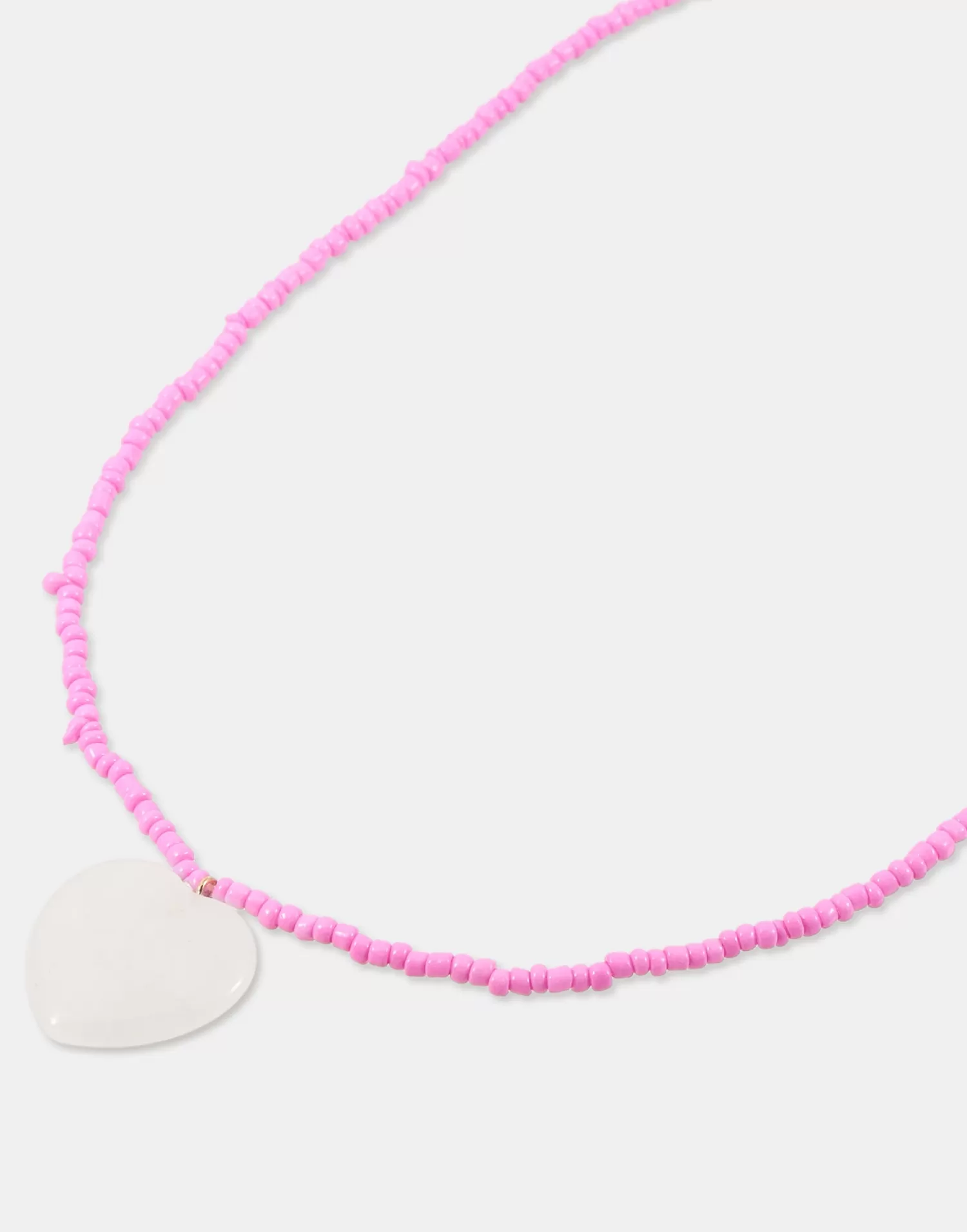 Jewelry*Natura Selection Heart Stone Necklace 149975-PINK