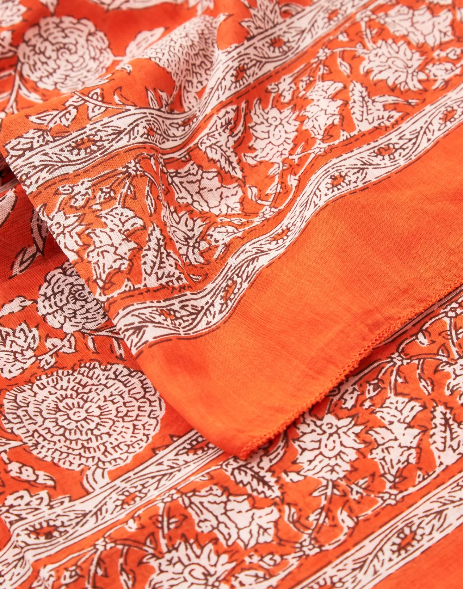Scarves & Handkerchiefs*Natura Selection Indian Print Scarf 145789-ORANGE