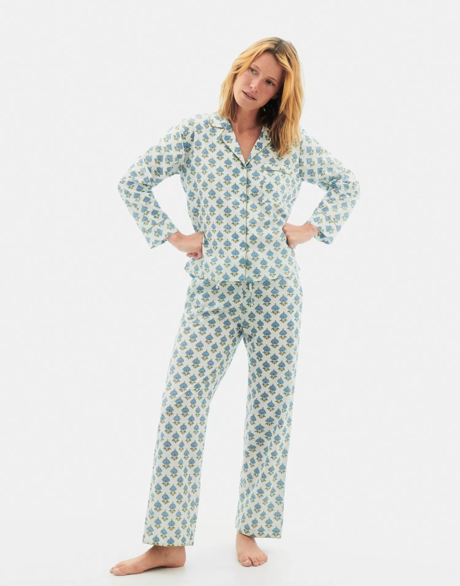 Pyjamas*Natura Selection Jaya Cambric Pyjama 150505-BLUE