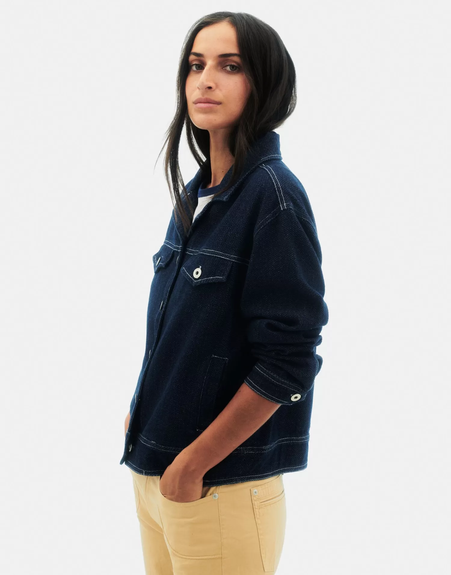 Coats & Jackets*Natura Selection Juli Denim Jacket 147821-NAVYBLUE