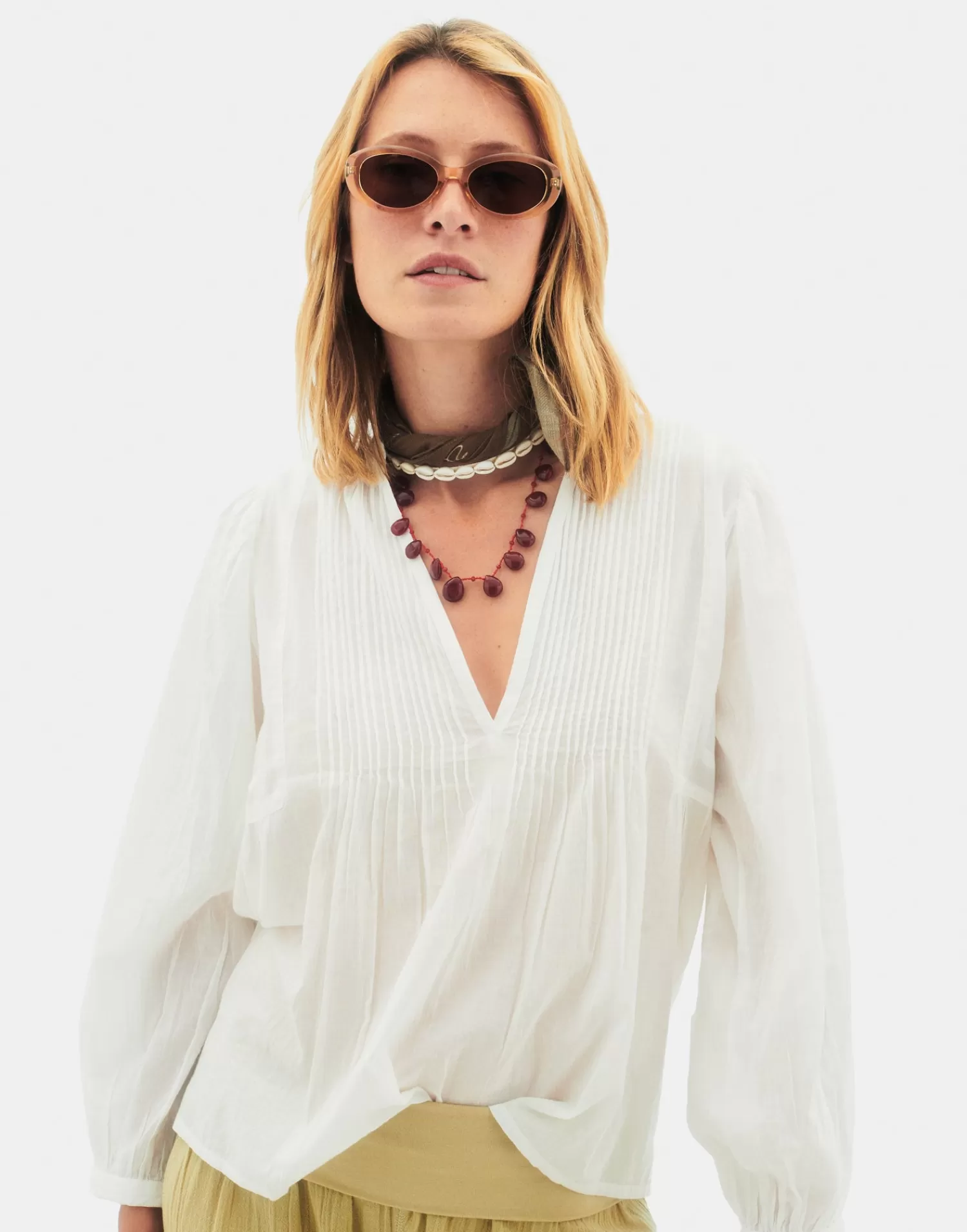 Shirts & Blouses*Natura Selection Lagos Blouse 147732-WHITE