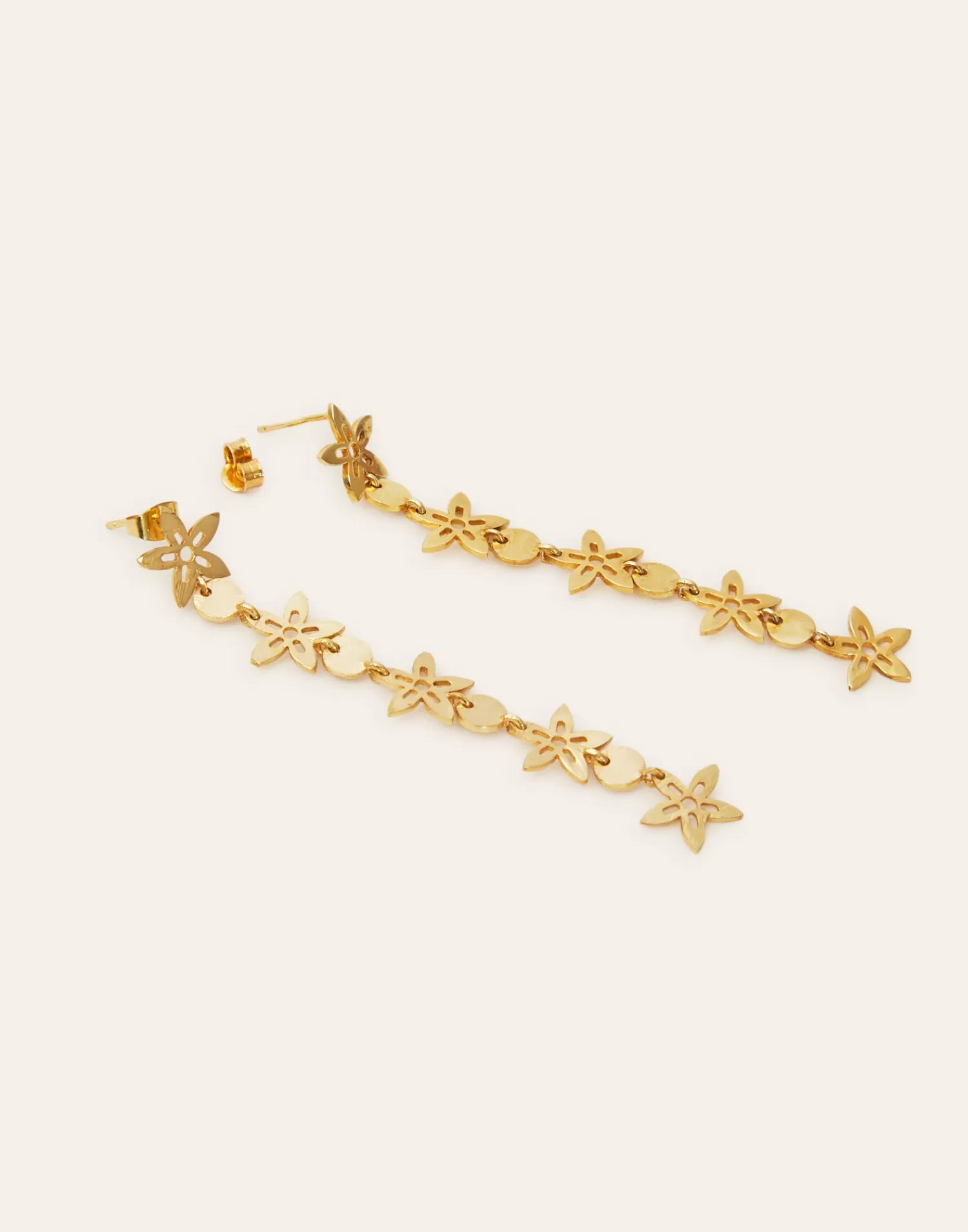 Jewelry*Natura Selection Long Flower Earrings 145825-GOLD