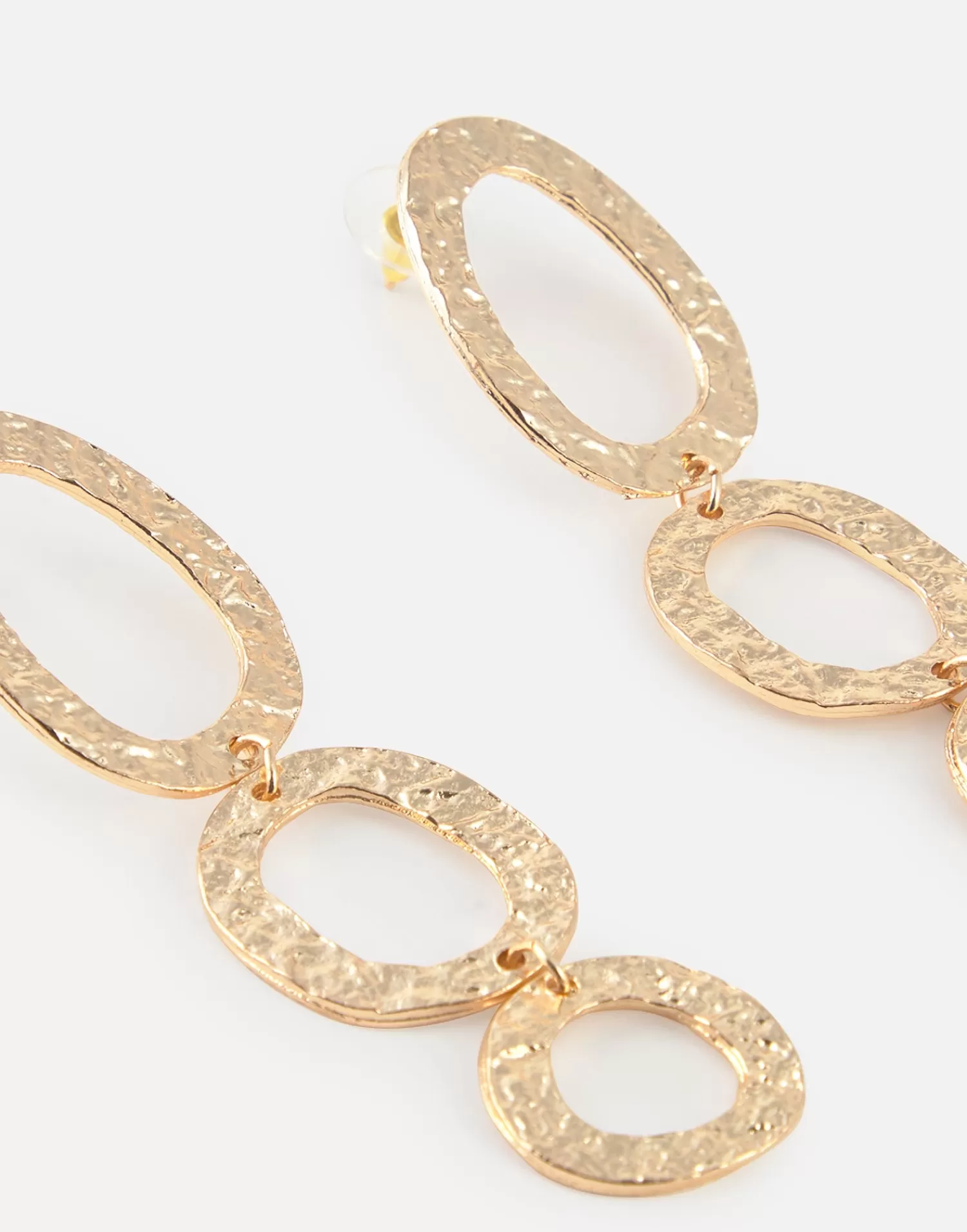 Jewelry*Natura Selection Long Oval Hoop Earrings 151088-GOLD