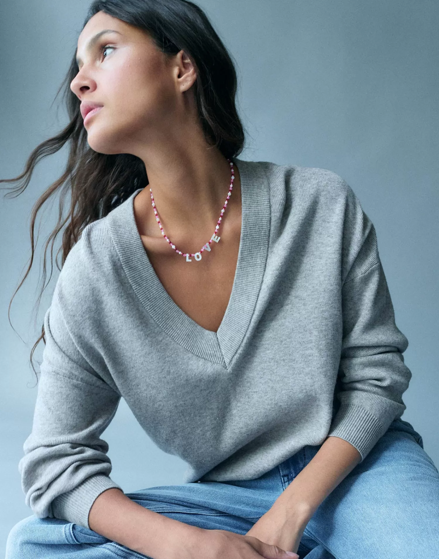 Jewelry*Natura Selection Love Bead Necklace 150182-PINK