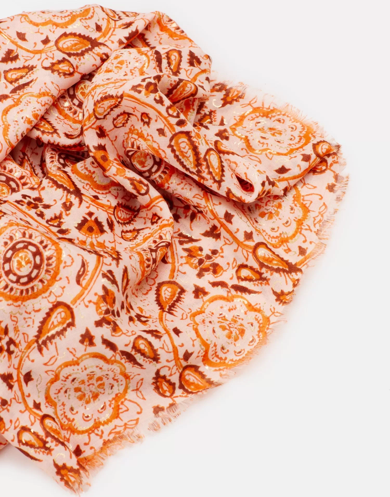 Scarves & Handkerchiefs*Natura Selection Lurex Scarf 150508-ORANGE