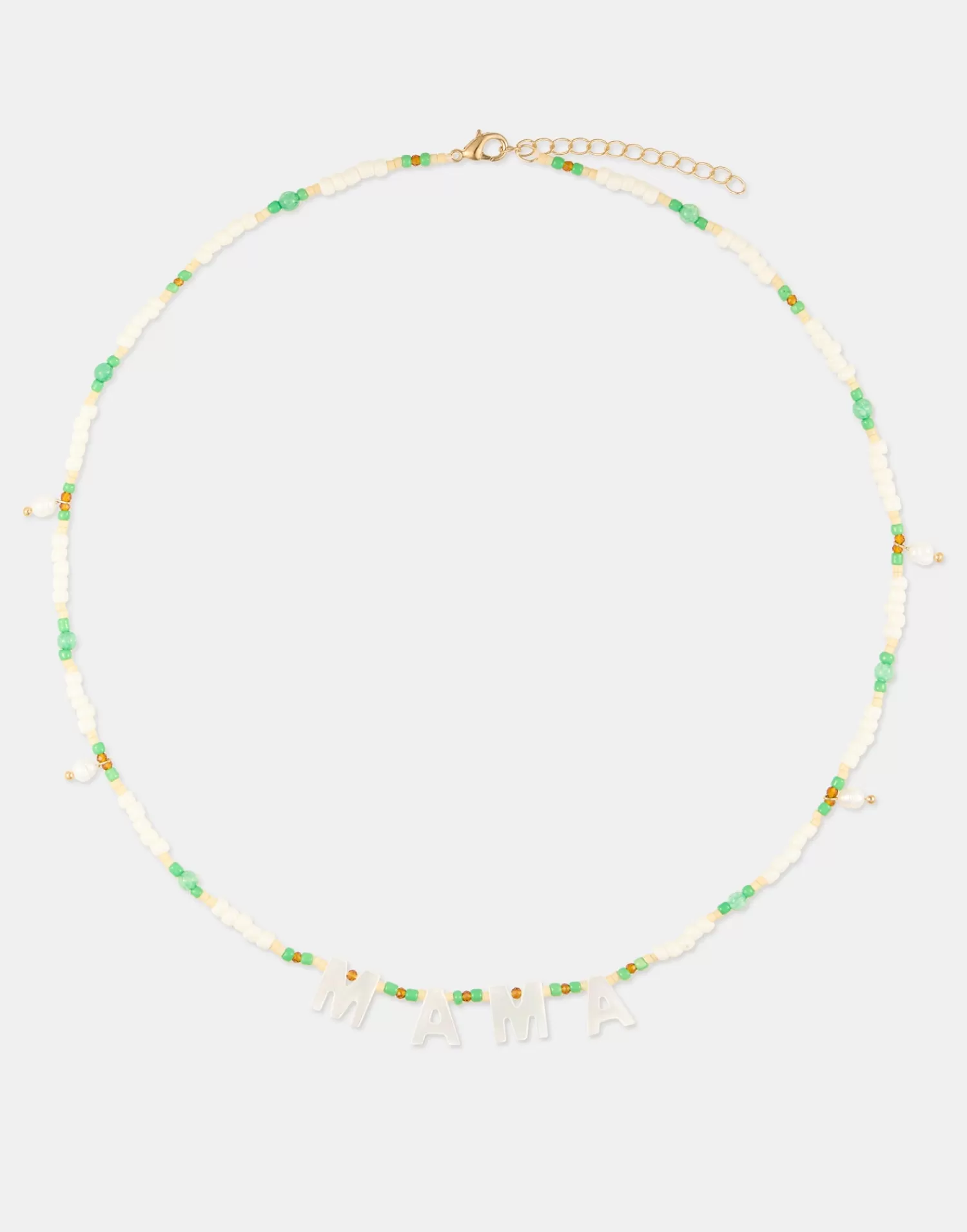 Jewelry*Natura Selection Mama Bead Necklace 150180-GREEN