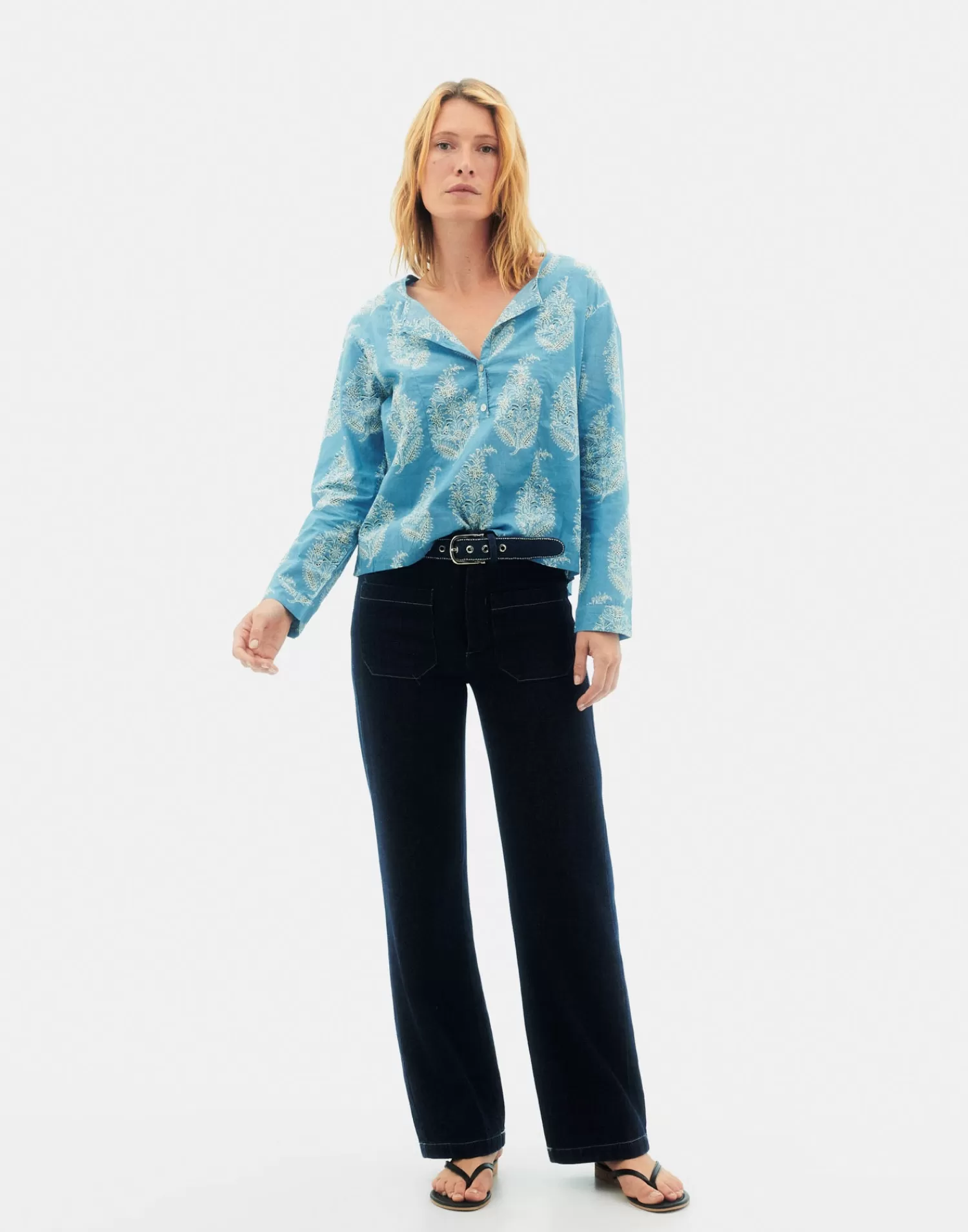 Shirts & Blouses*Natura Selection Mumbai Shirt 147811-BLUE