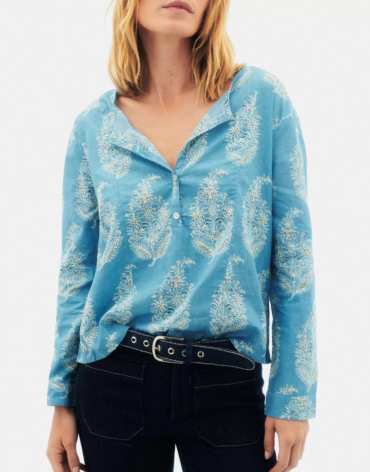 Shirts & Blouses*Natura Selection Mumbai Shirt 147811-BLUE