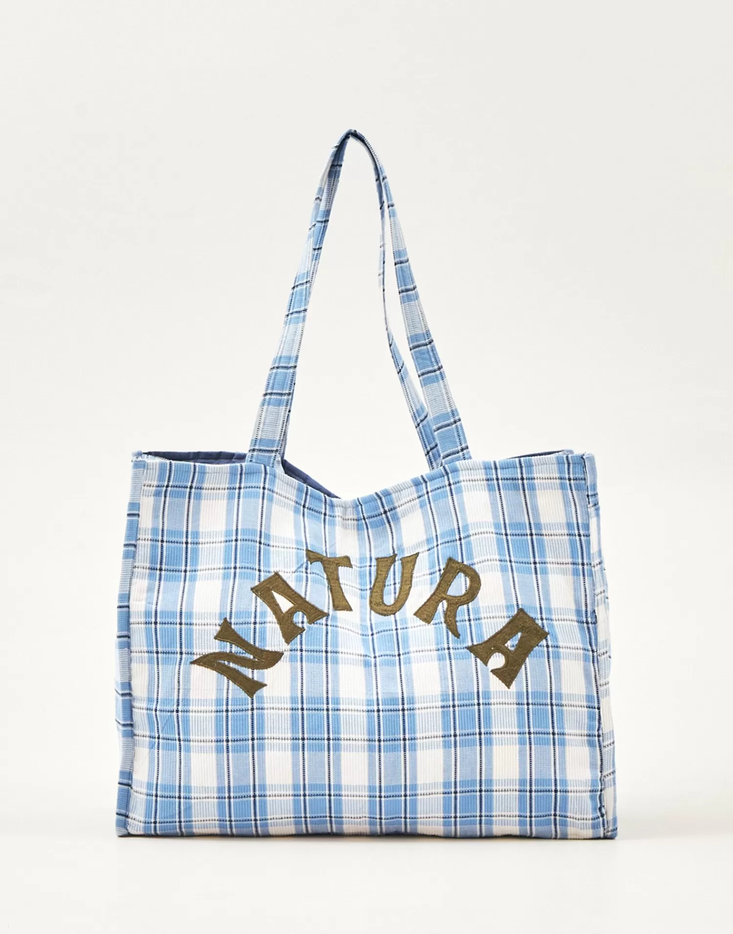 Bags & Purses*Natura Selection Natura Plaid Shopper Bag 145747-BLUE