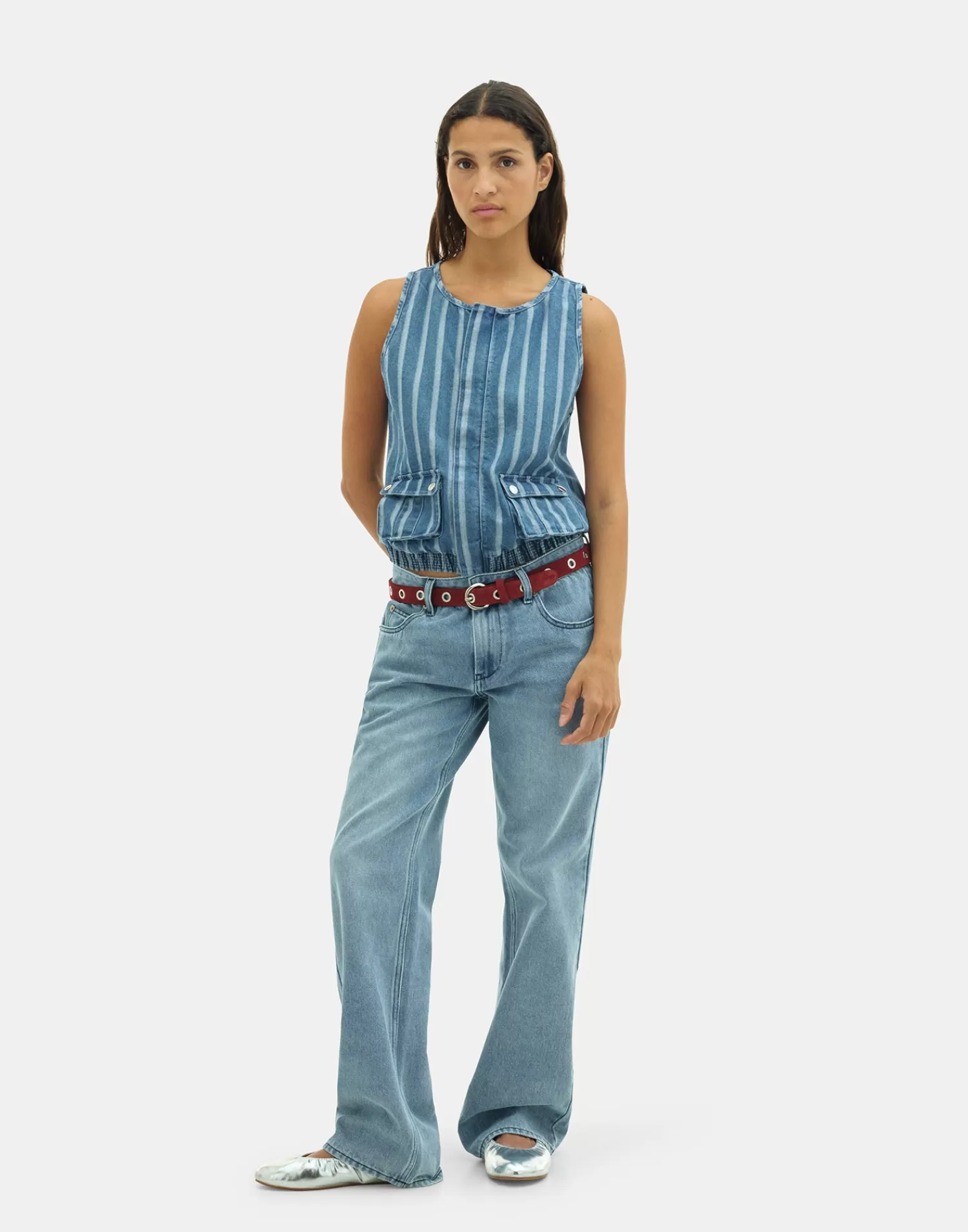 T-Shirts & Tops*Natura Selection Neve Denim Vest 149737-BLUE