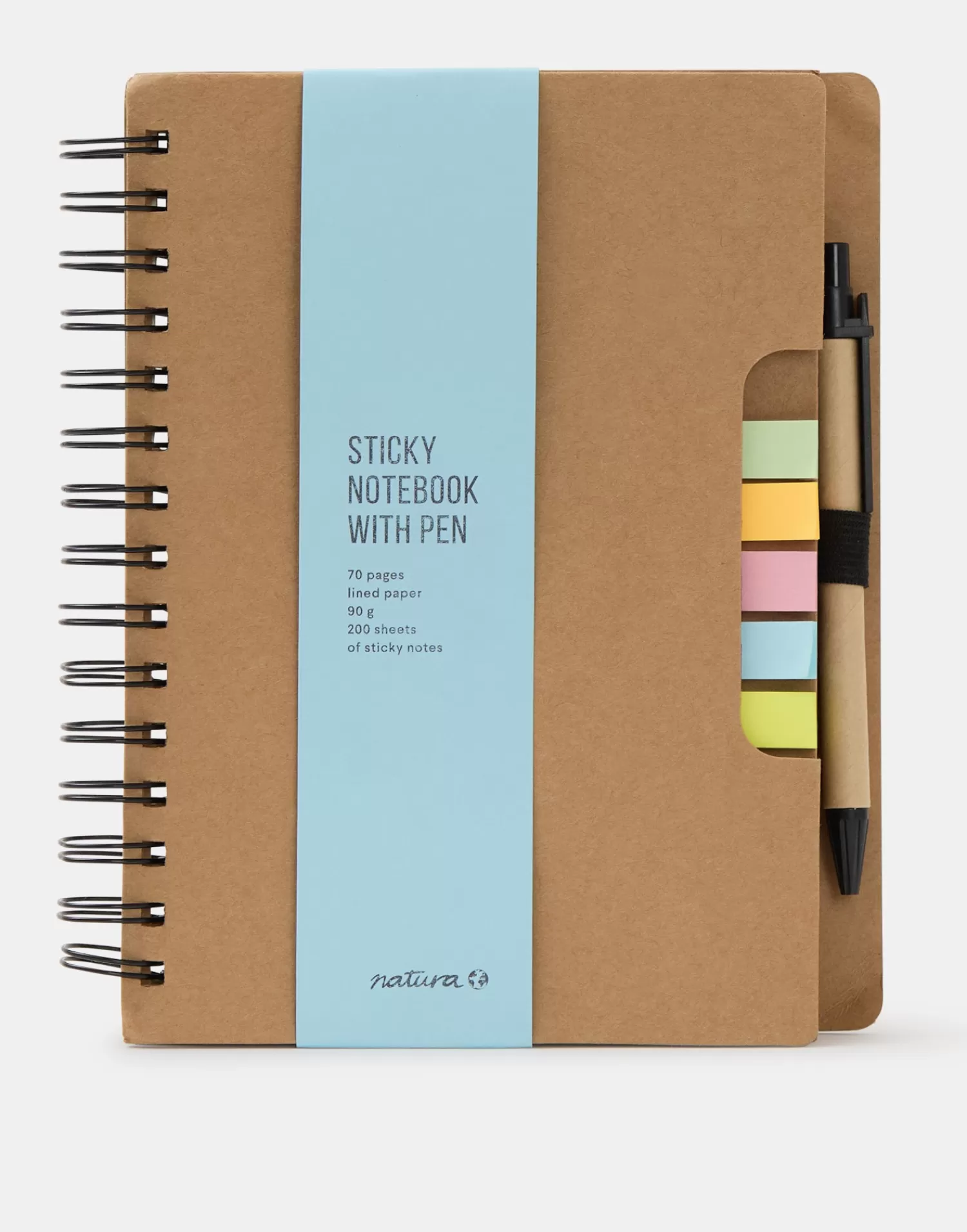 Stationery*Natura Selection Notebook With Sticky Notes 147961-KRAFT