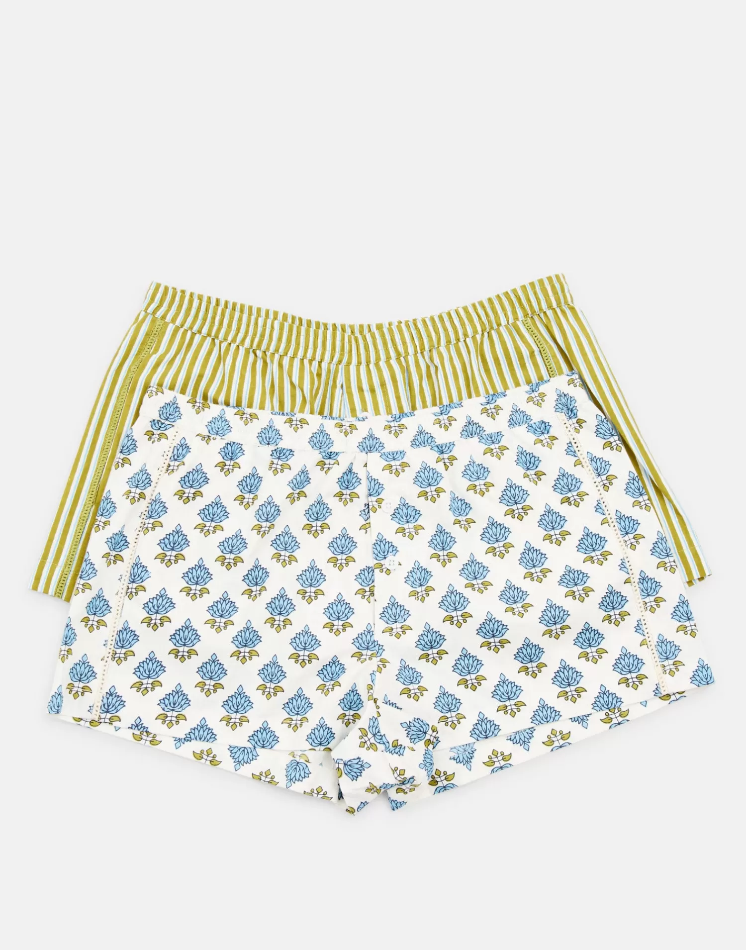 Pyjamas*Natura Selection Pack Of 2 Jaya Boxer Shorts 147799-BLUE