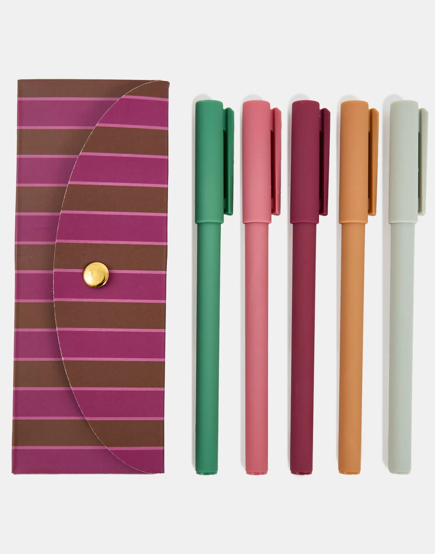 Stationery*Natura Selection Pack Of 5 Pens 147977-BRO/PINK