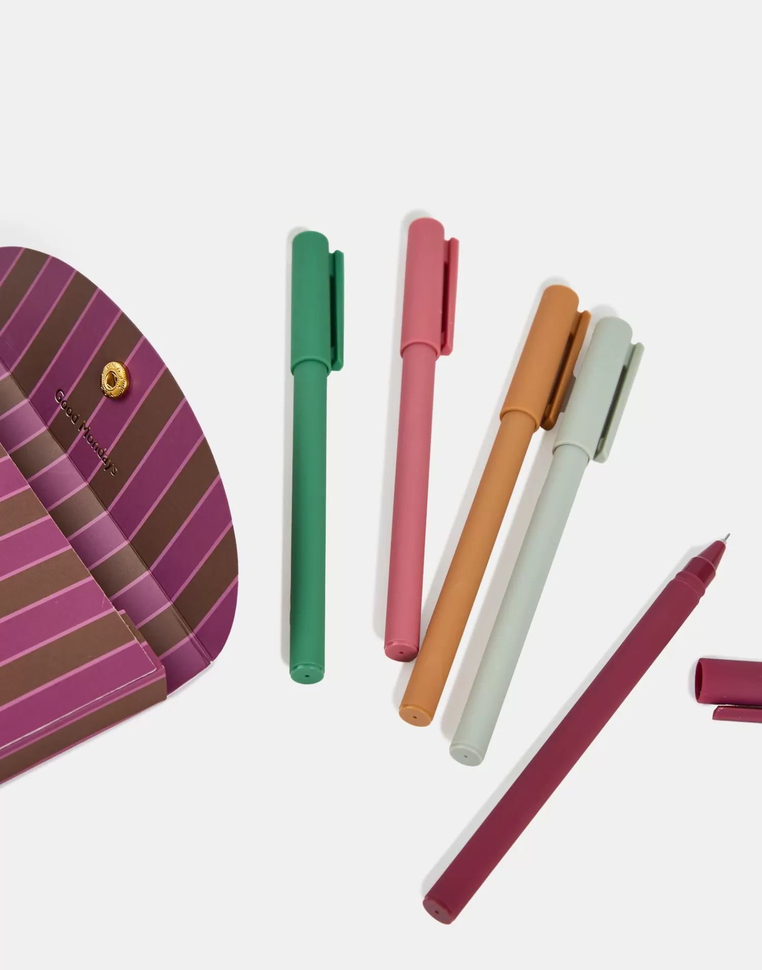 Stationery*Natura Selection Pack Of 5 Pens 147977-BRO/PINK