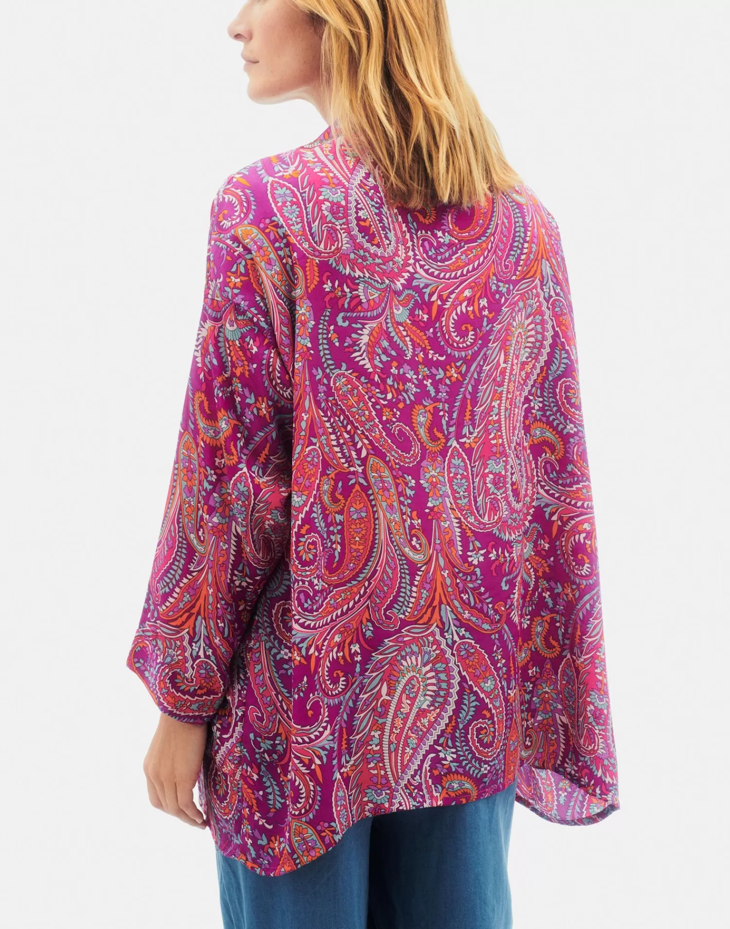 Kimonos*Natura Selection Paisley Kimono 147771-FUCHSIA