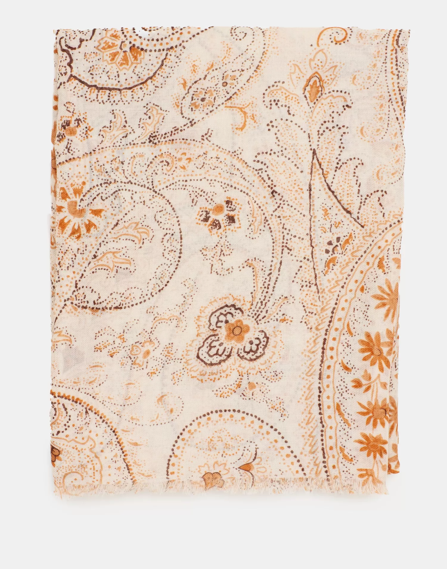 Scarves & Handkerchiefs*Natura Selection Paisley Scarf 147881-ECRU