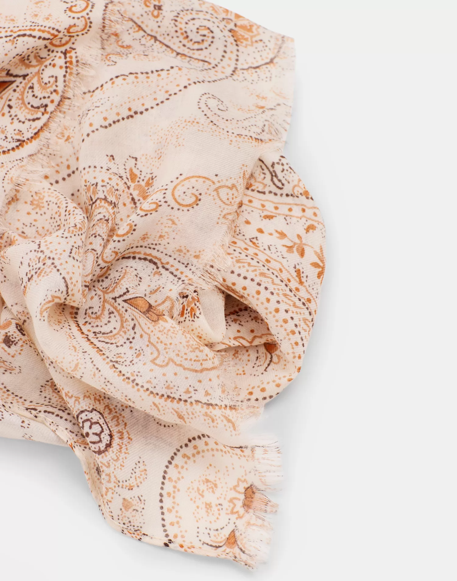 Scarves & Handkerchiefs*Natura Selection Paisley Scarf 147881-ECRU