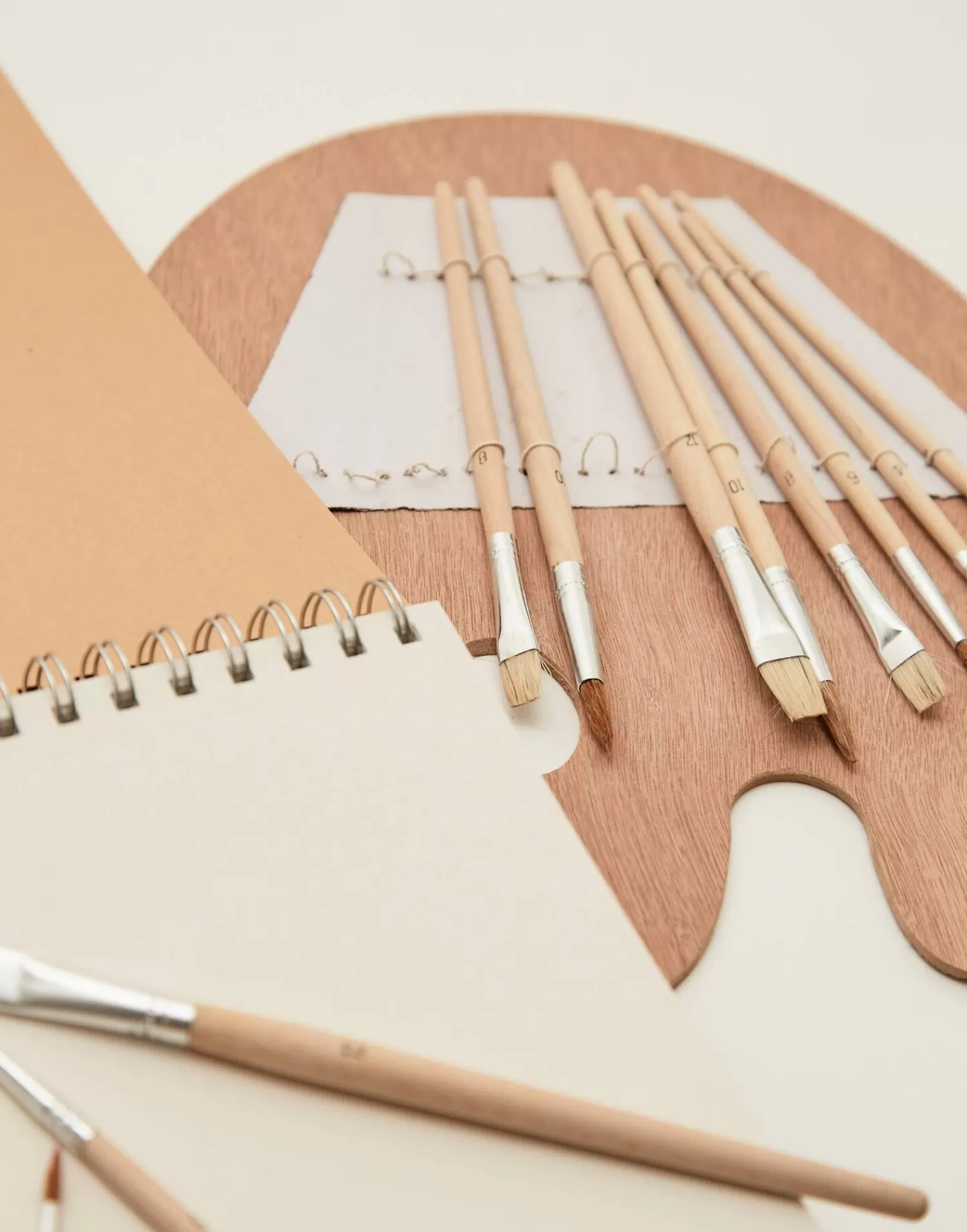 Stationery*Natura Selection Palette With 12 Paintbrushes 130778-WOOD