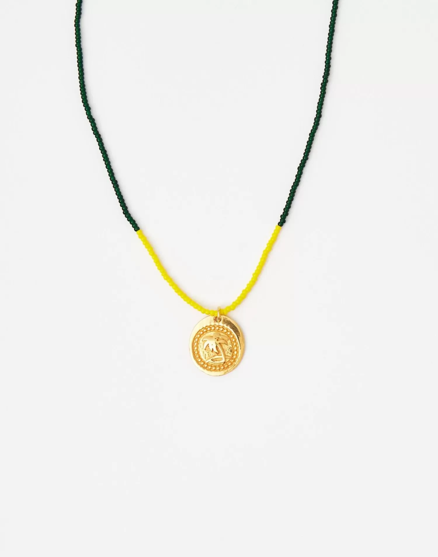 Jewelry*Natura Selection Palm Tree Medal Necklace 139906-Gold
