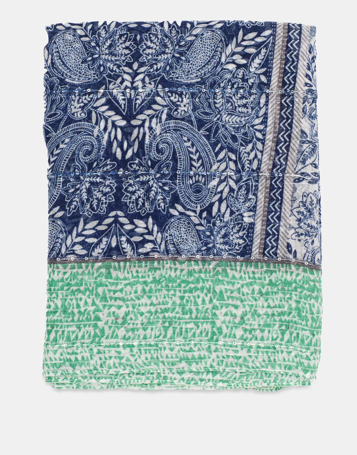 Scarves & Handkerchiefs*Natura Selection Sari Lurex Scarf 150515-BLUE