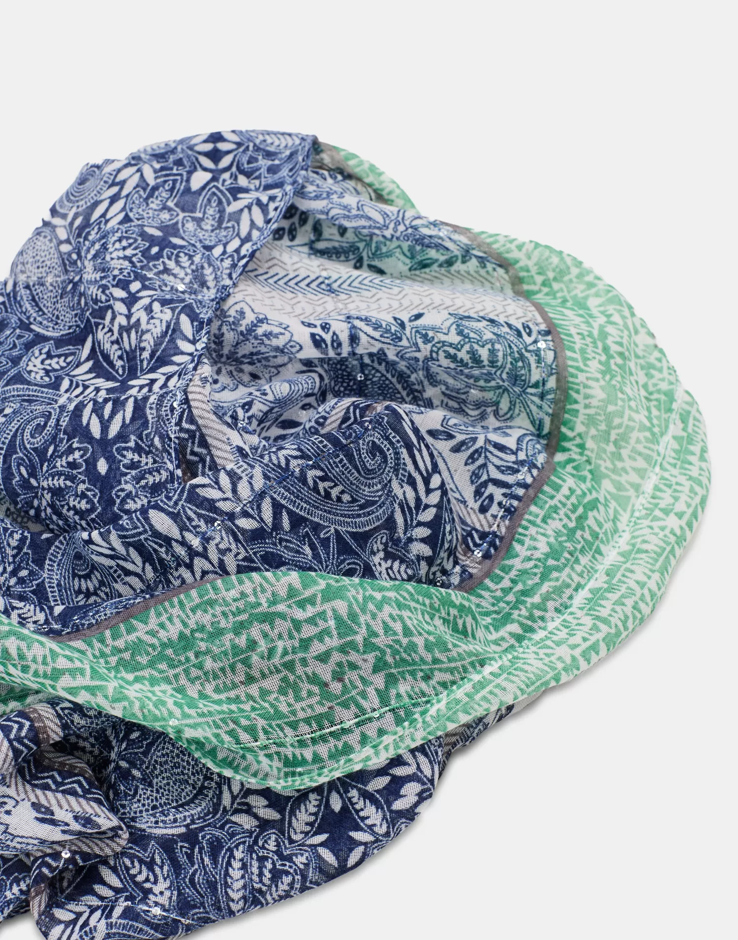 Scarves & Handkerchiefs*Natura Selection Sari Lurex Scarf 150515-BLUE