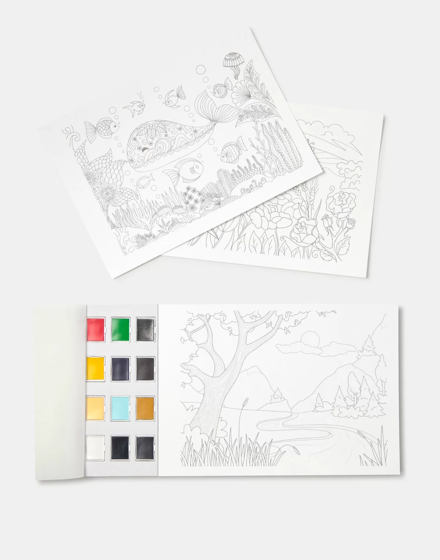 Stationery | Games*Natura Selection Set With Watercolor Book And Watercolors 147997-ASSORTED