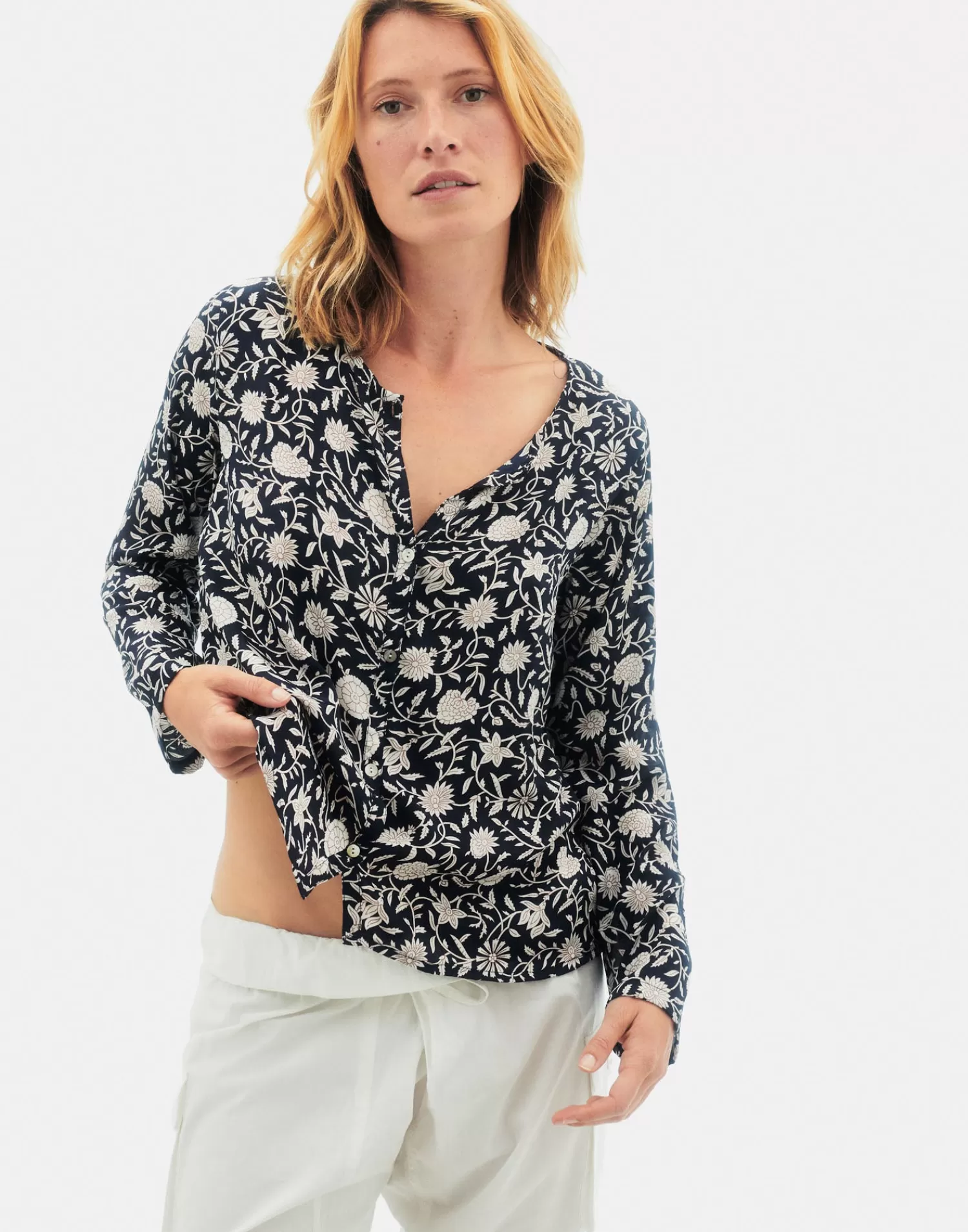 Shirts & Blouses*Natura Selection Softy Shirt 147768-NAVY BLUE