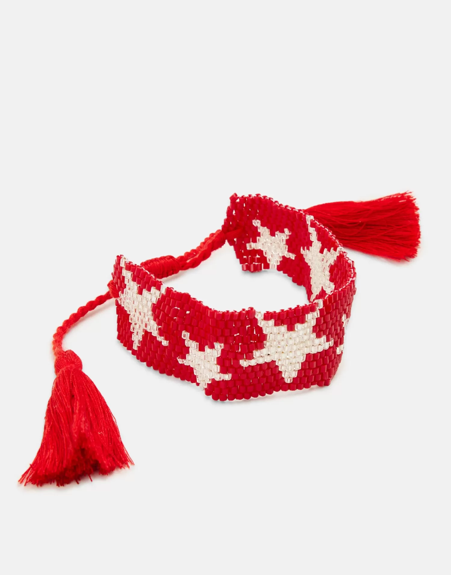 Jewelry*Natura Selection Star Beads Bracelet 147860-RED