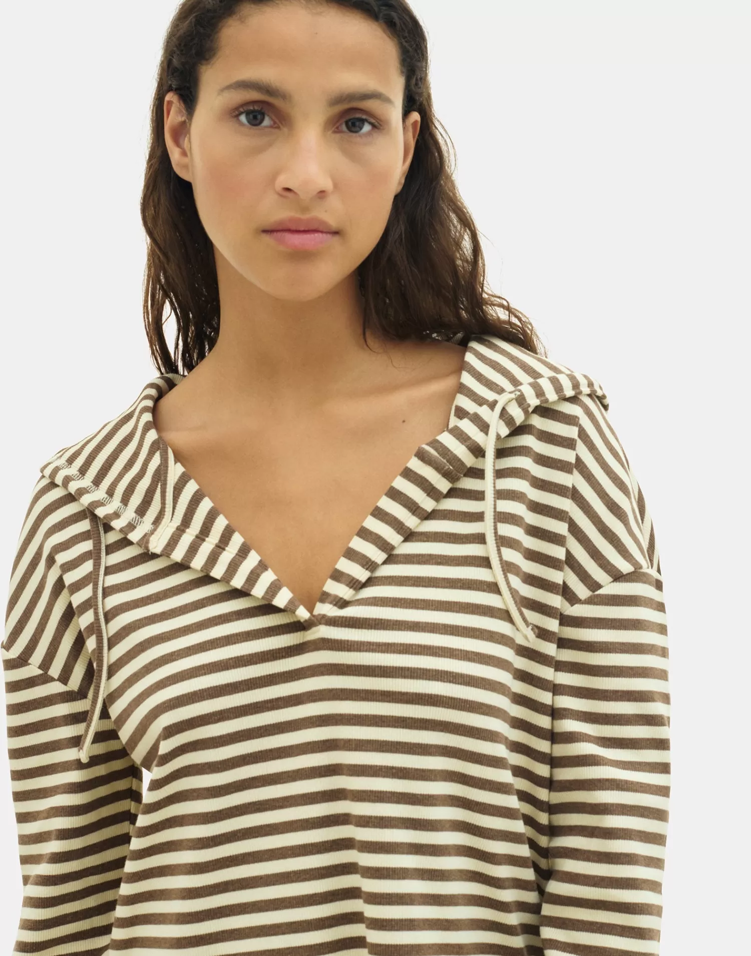 T-Shirts & Tops*Natura Selection Striped T-shirt 149790-BEIGE