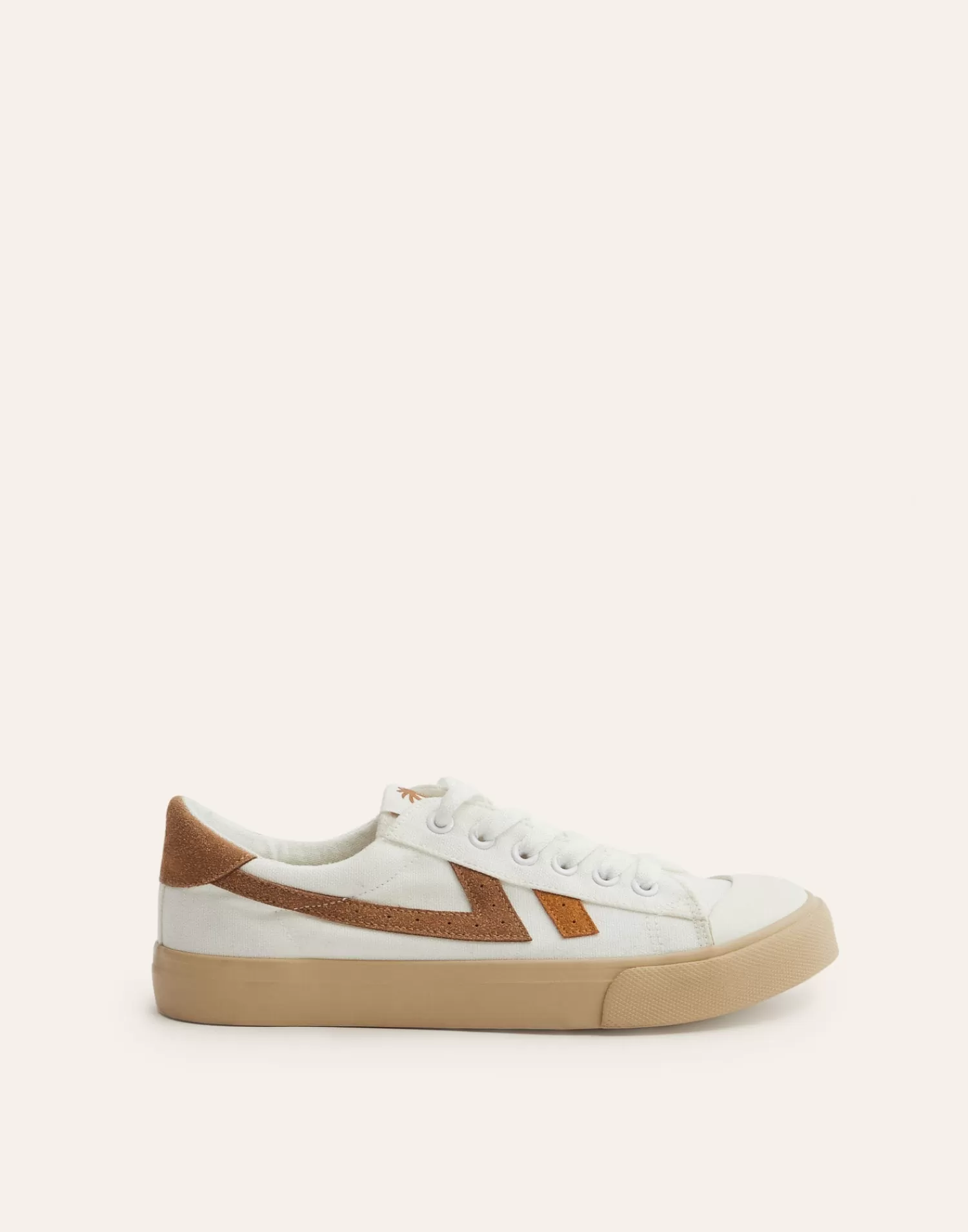 Footwear*Natura Selection White Sneakers With Stripes 145155-Camel